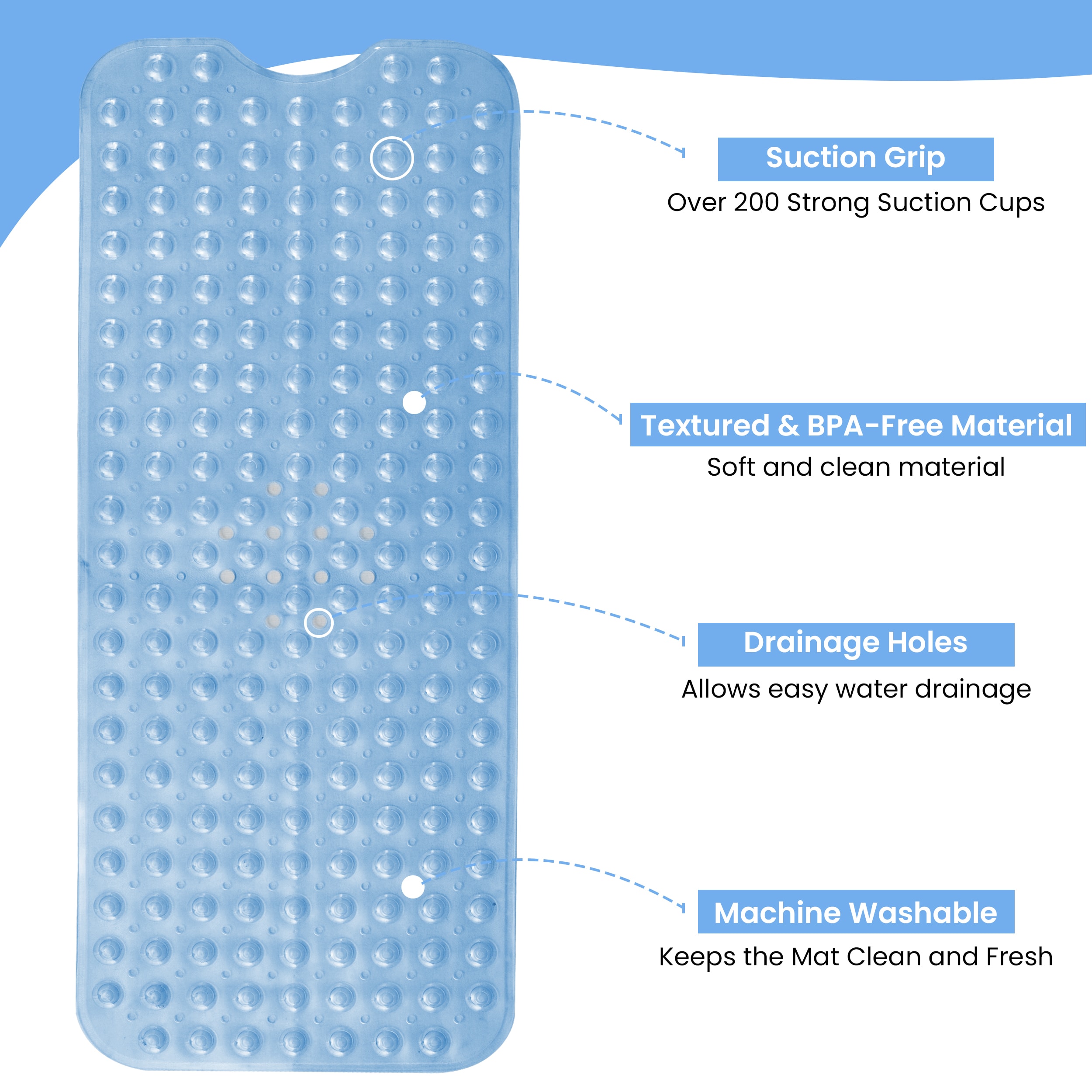 Lux Decor Collection BTM 40X16 CLRBLU Bath-Safety-Accessories - View #5