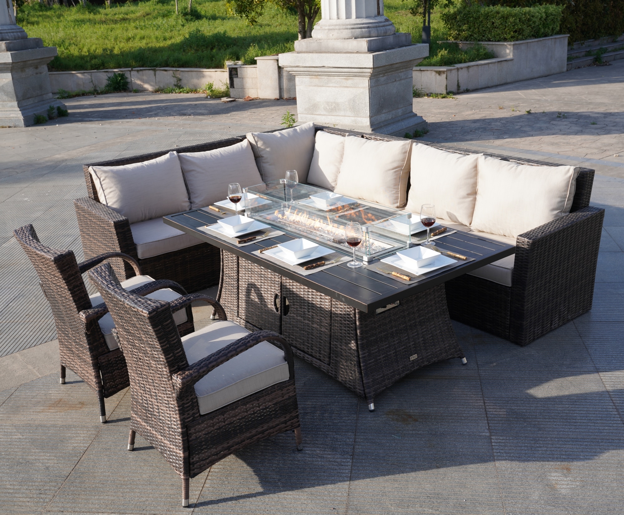 Direct Wicker DWG-1406RA1122C-BR Patio-Conversation-Sets - View #4