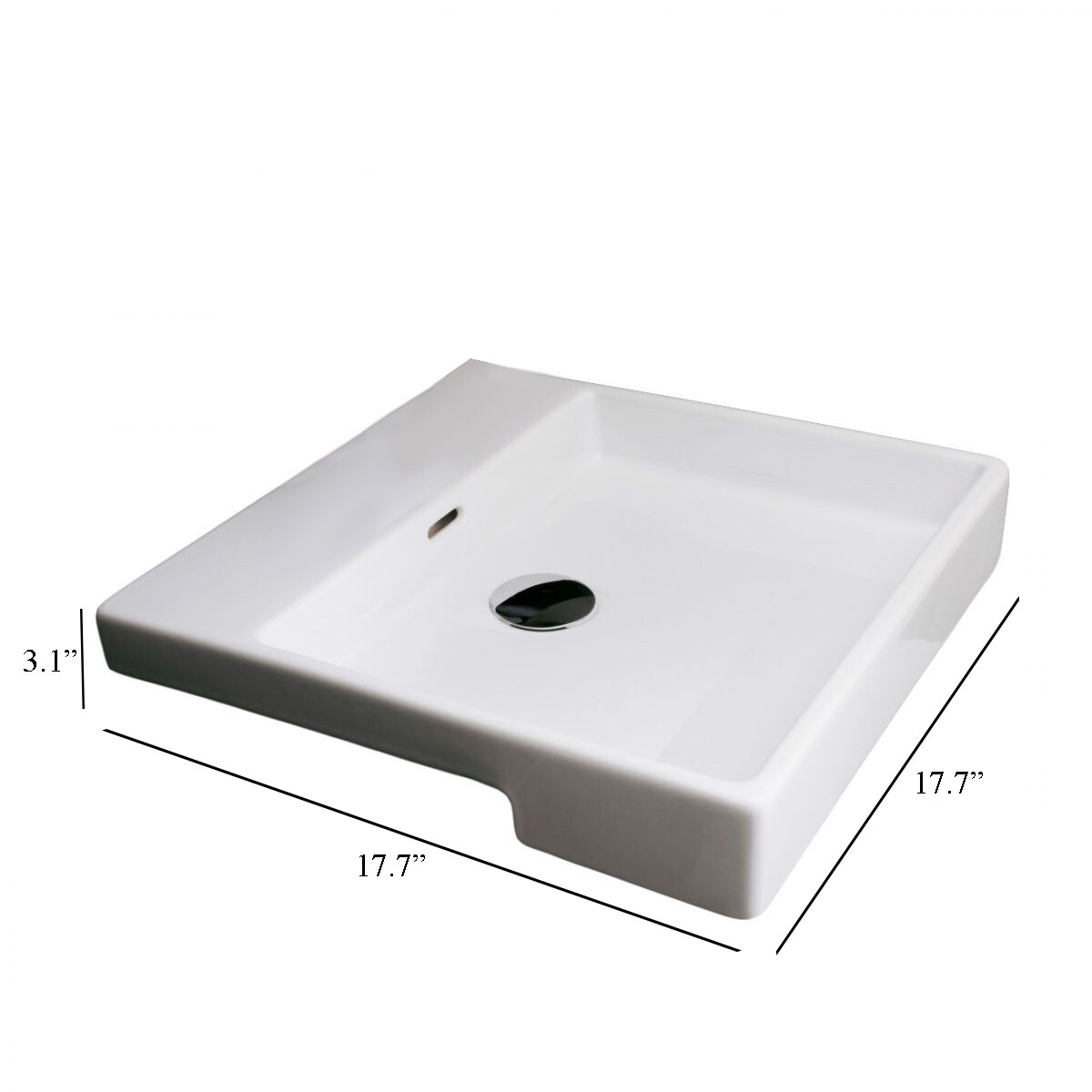 WS Bath Collections Plain Ceramic White Ceramic Drop-In Square Modern ...