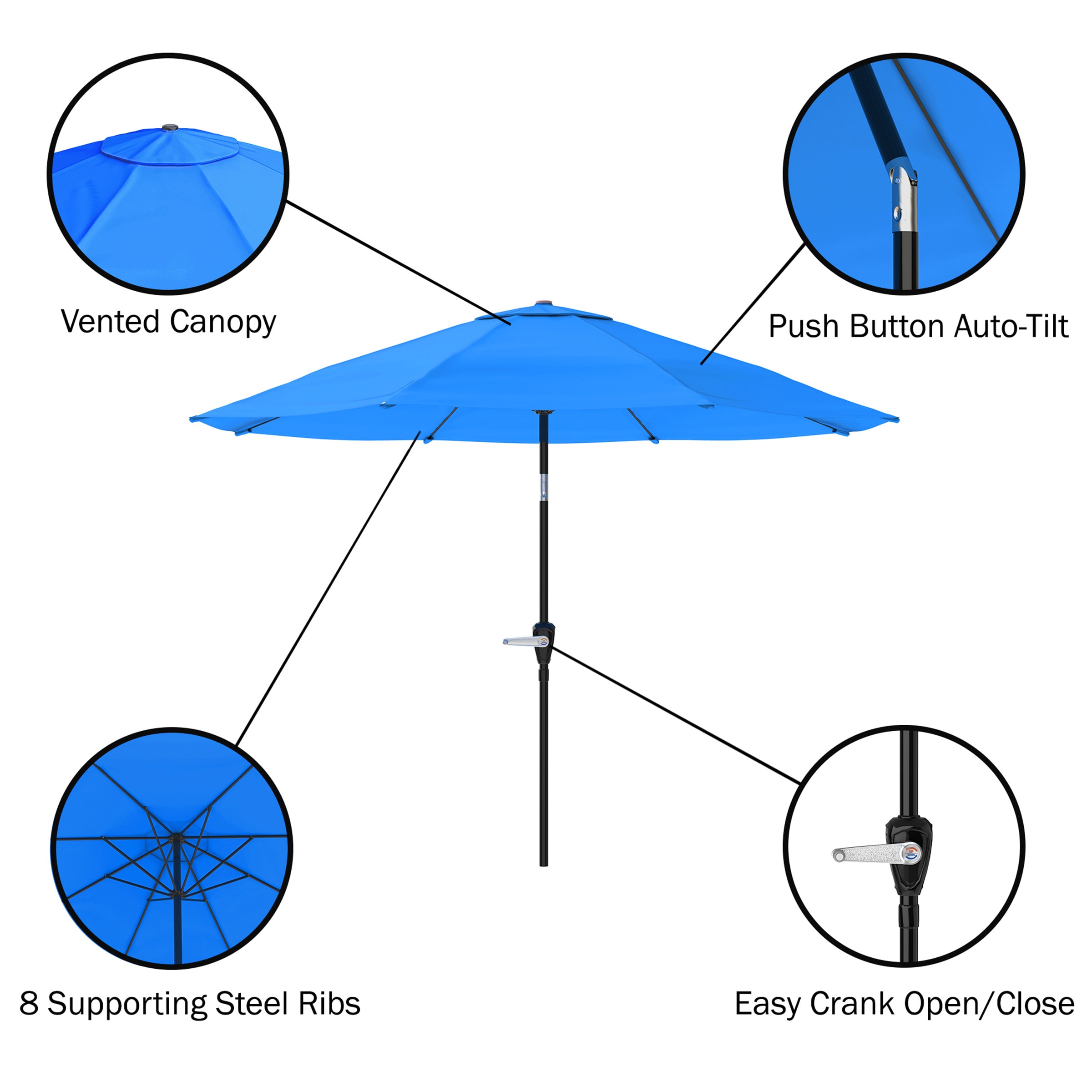 Pure Garden 50-LG1035B Umbrellas-2 - View #5