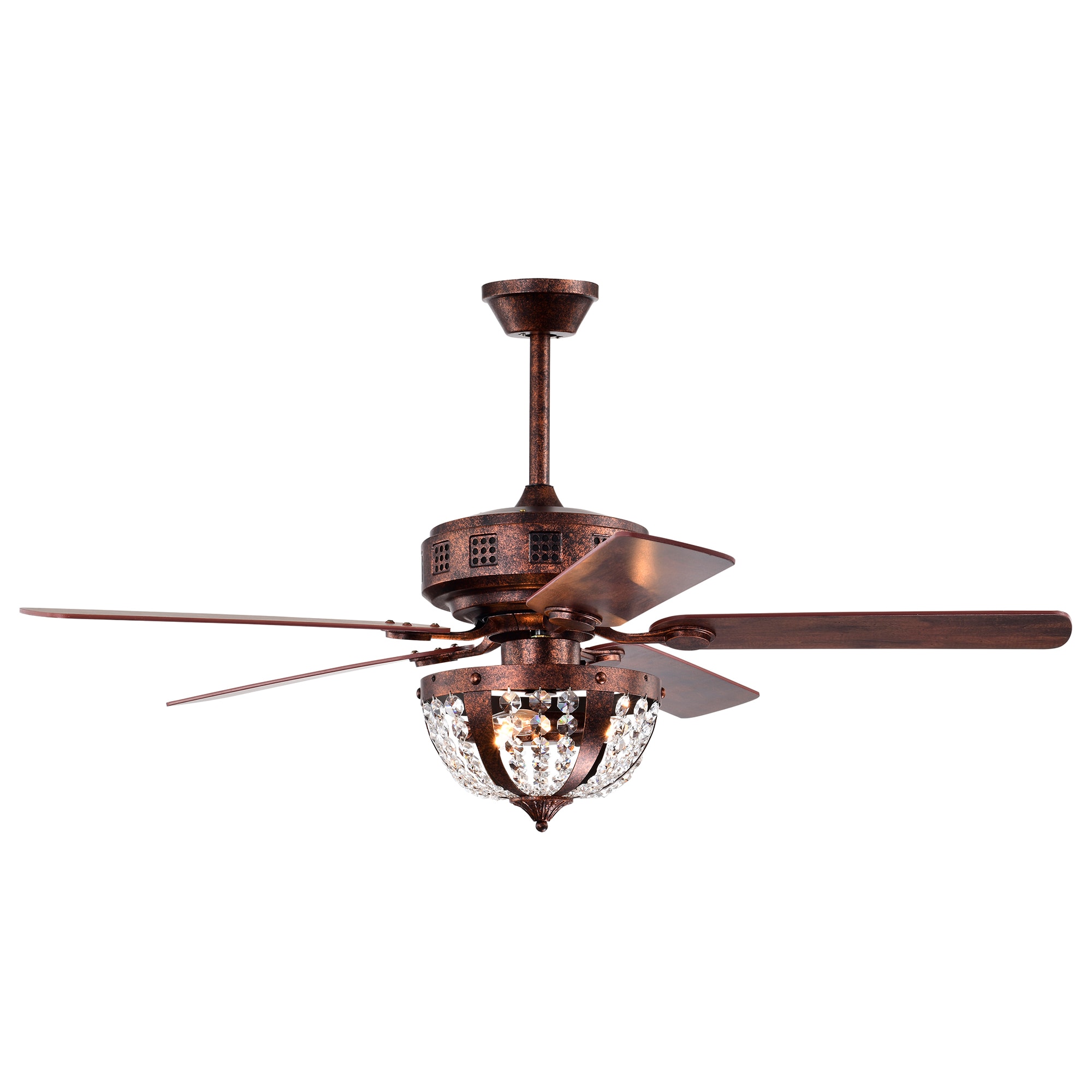 Home Accessories Inc AY11Y11AC 52-in Antique copper with Copper Blades Ceiling Fan With Light - Remote Included ( 5 -Blade )