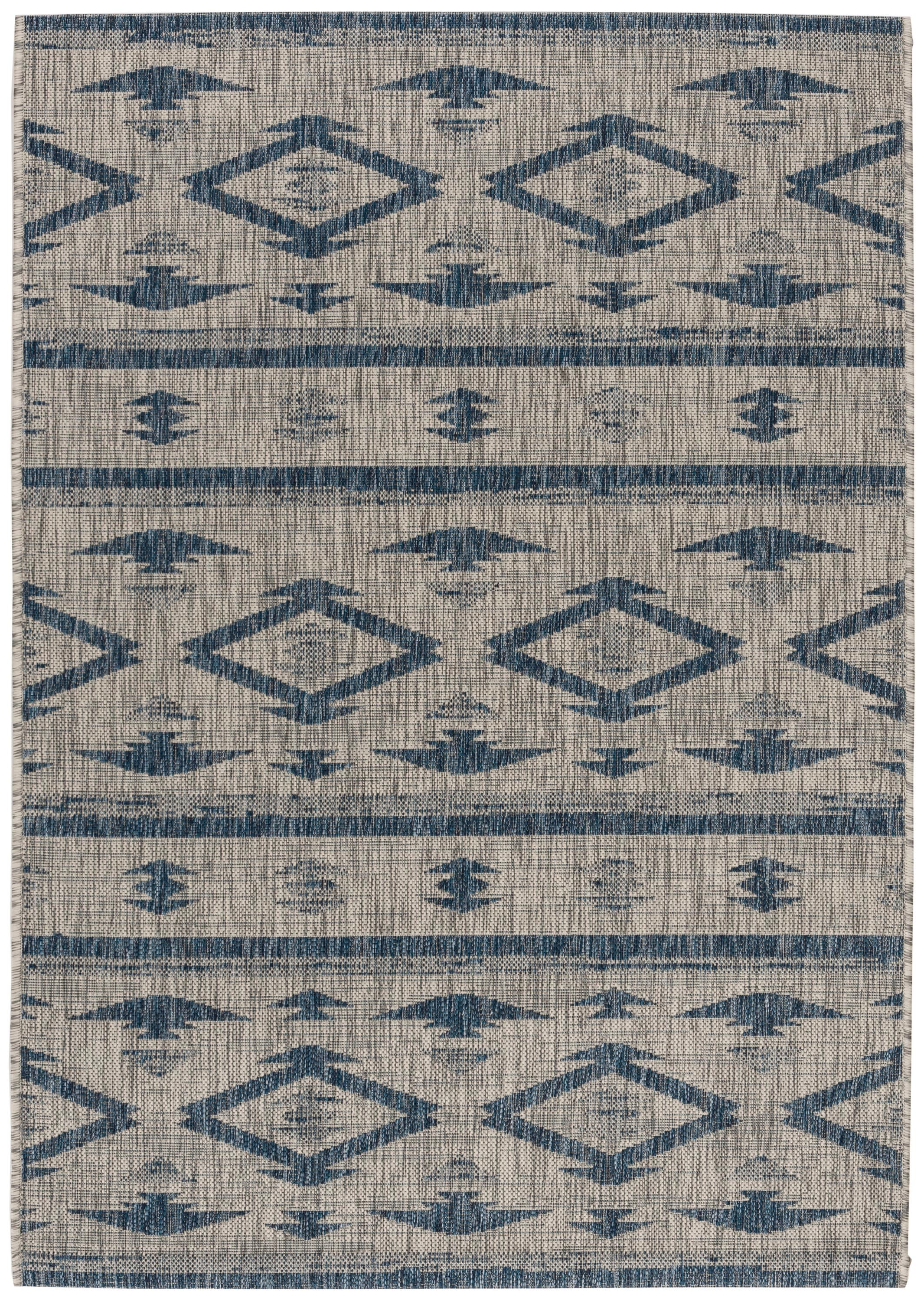 Sleek Gray Synthetic 47"x67" Indoor/Outdoor Easy Care Rug