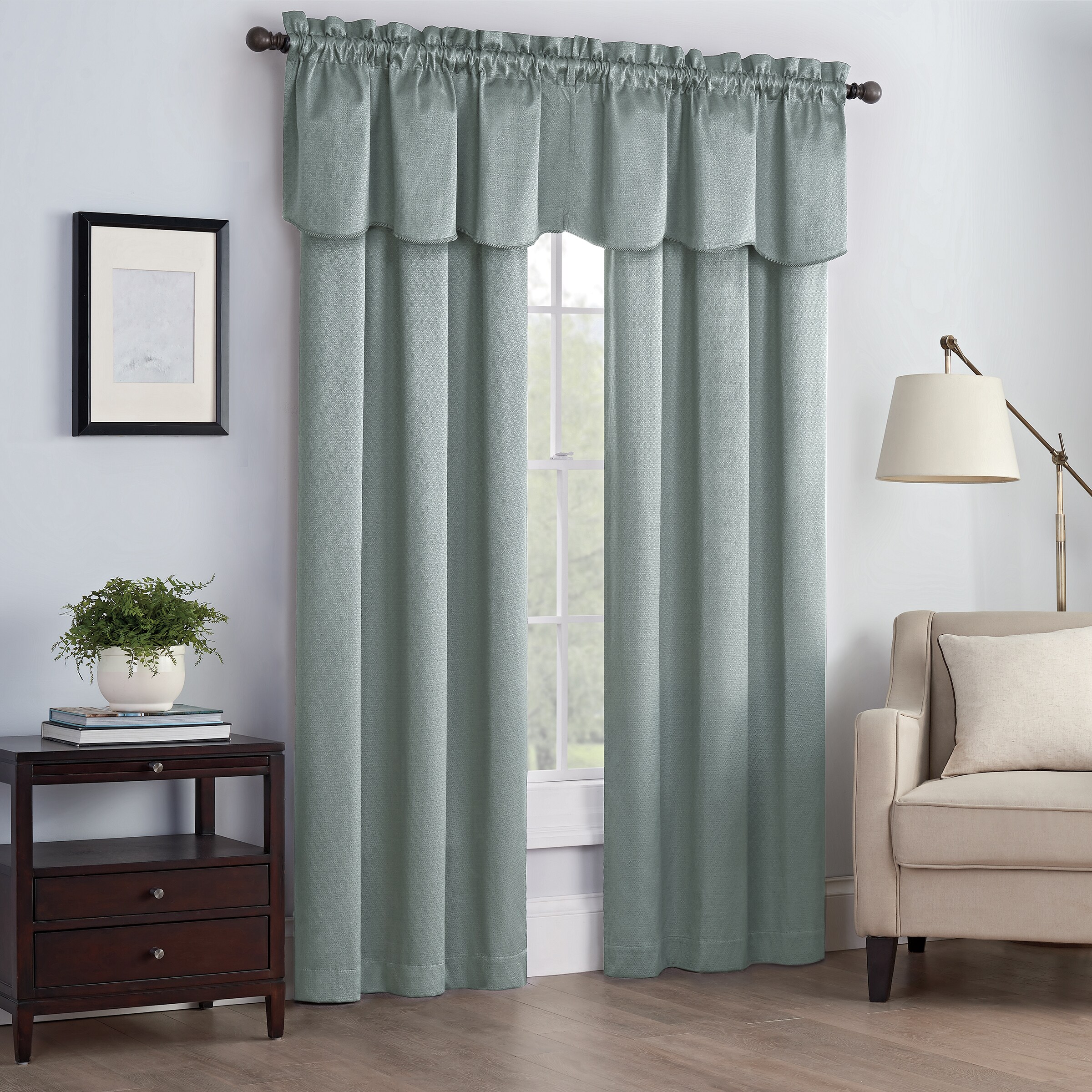 Eclipse 95-in River Blue Blackout Rod Pocket Single Curtain Panel in ...