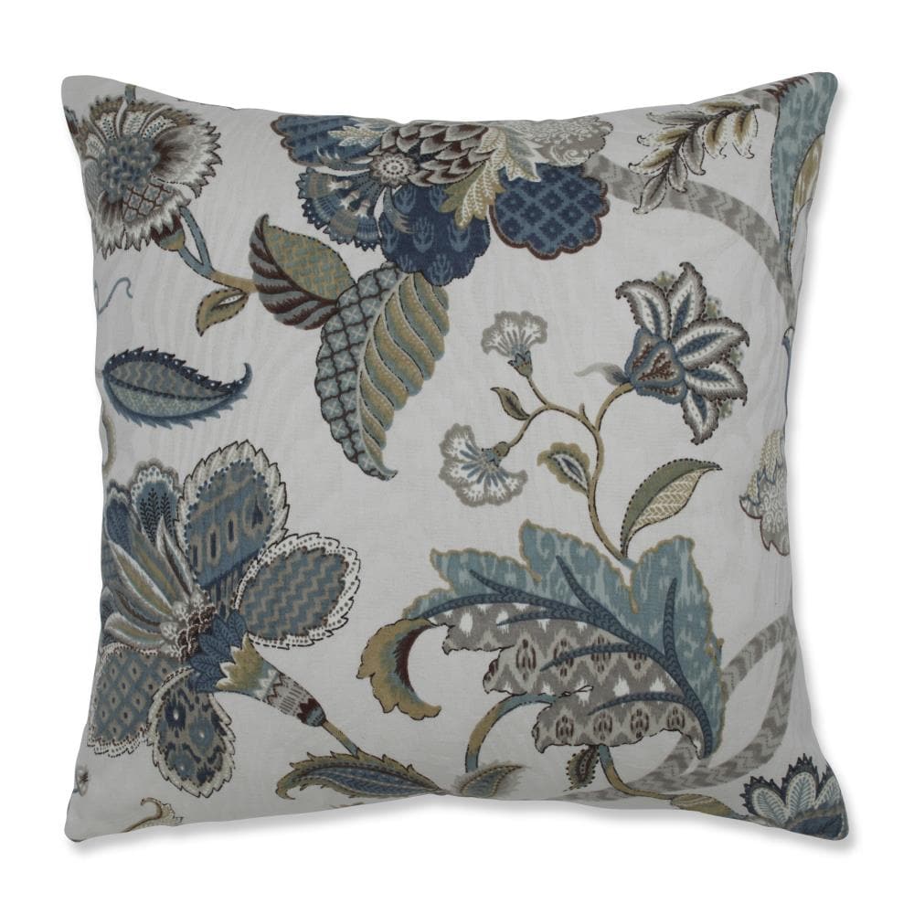 Pillow Perfect Finders Keepers French Blue 19-in x 19-in Blue, Off-white Indoor Decorative Pillow in the Throw Pillows department at Lowes.com