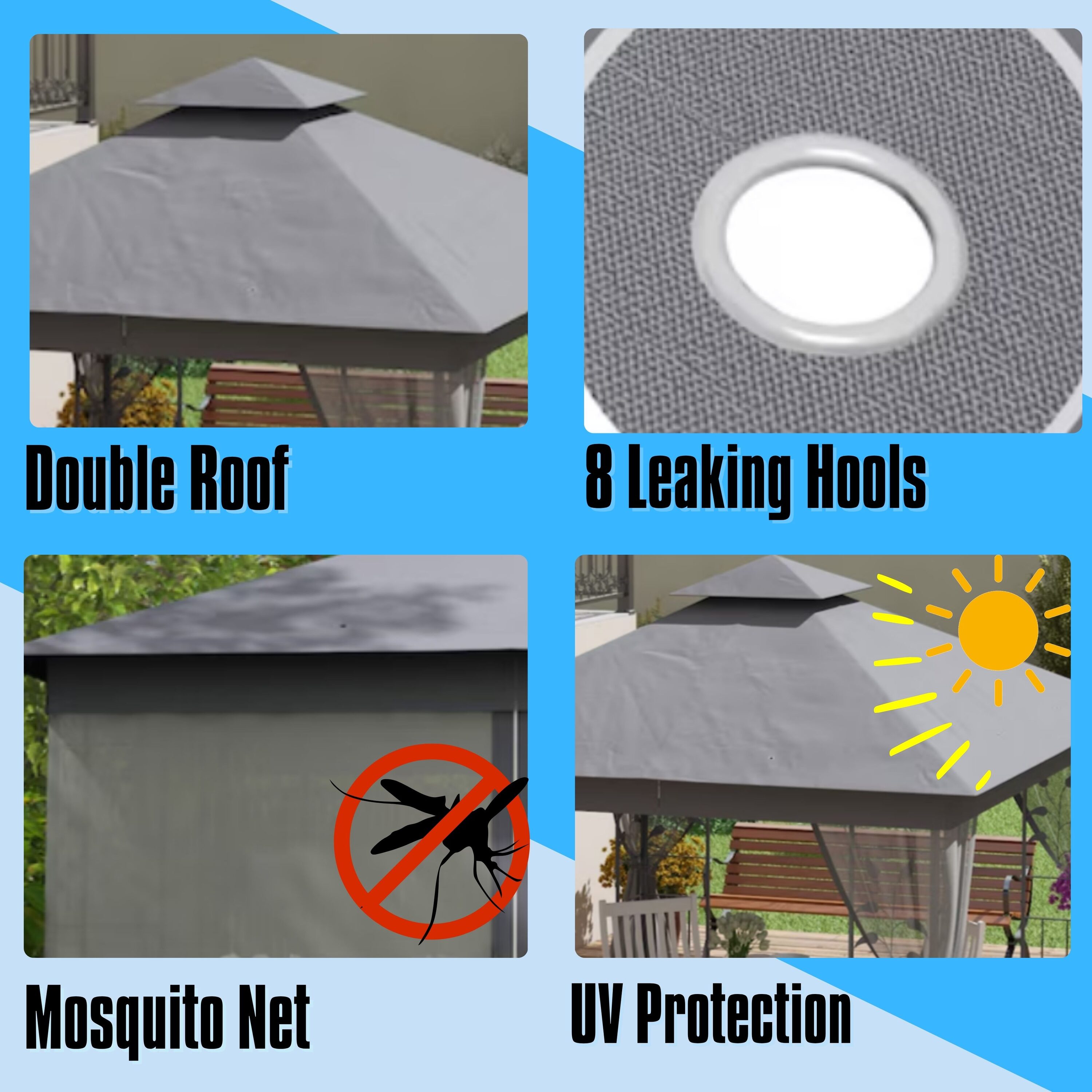 ToolCat BZ2-14-PW Wood-Resin-Gazebos - View #2