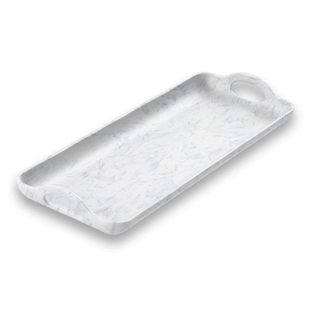TarHong PSGTR4202MTG Sea Glass Handled Tray, 20.2" x 7.5" x 2.2"