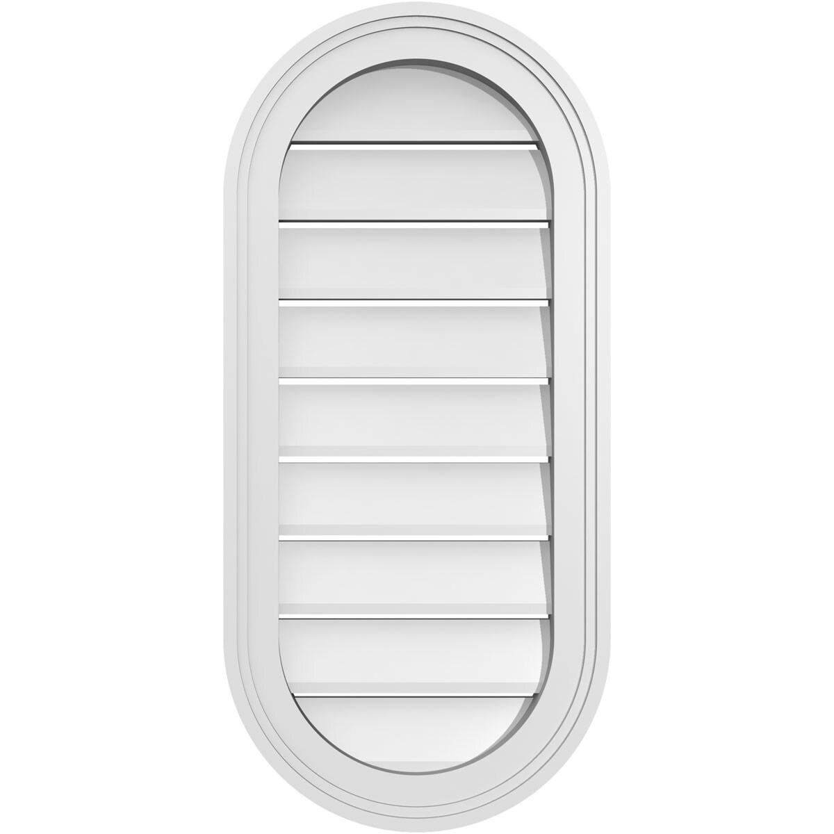 Ekena Millwork GVPVR14X3002SF 14-Inches x 30-Inches Off-white Oval PVC Gable Louver Vent