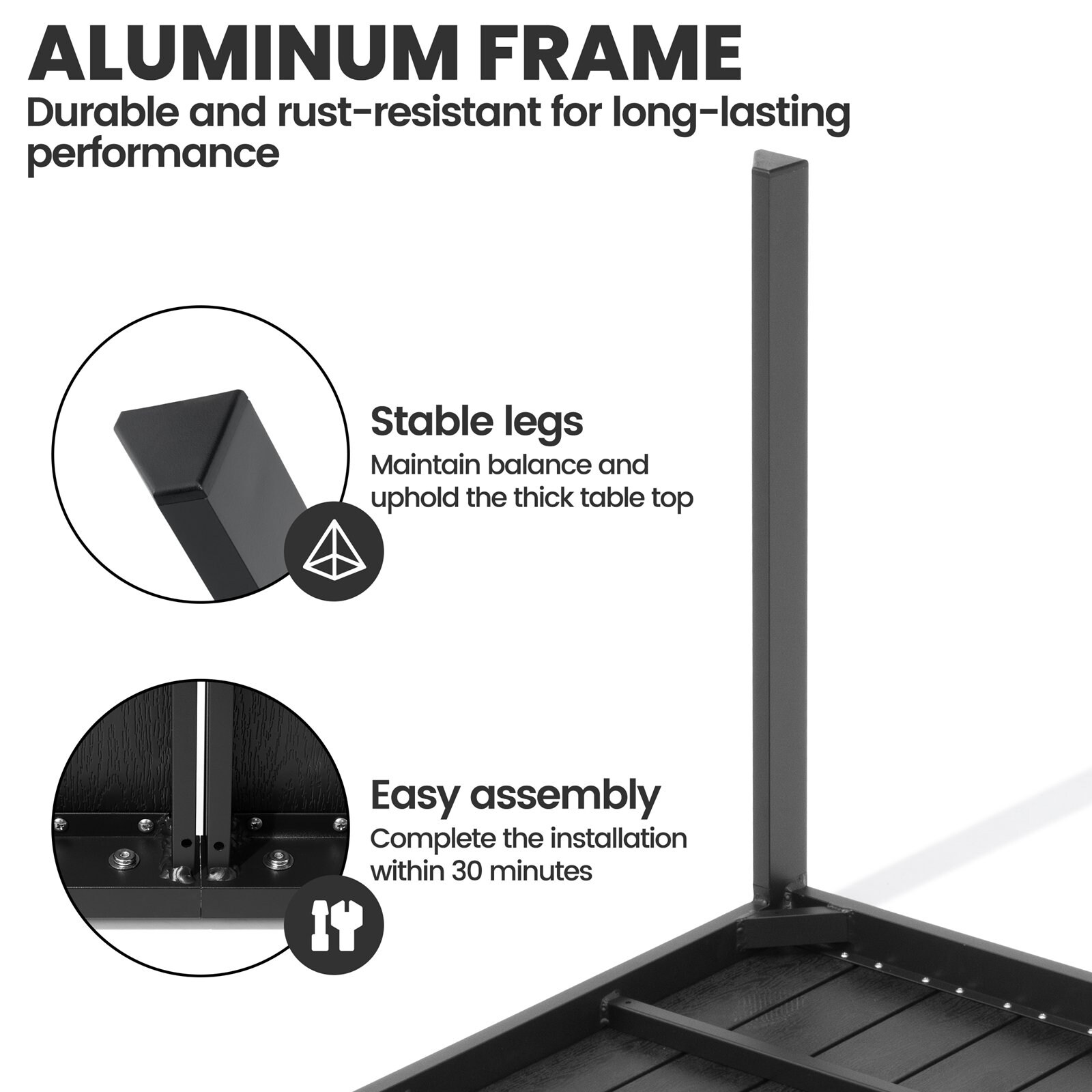 Crestlive Products CL-TB062BLK180 Patio-Tables - View #6
