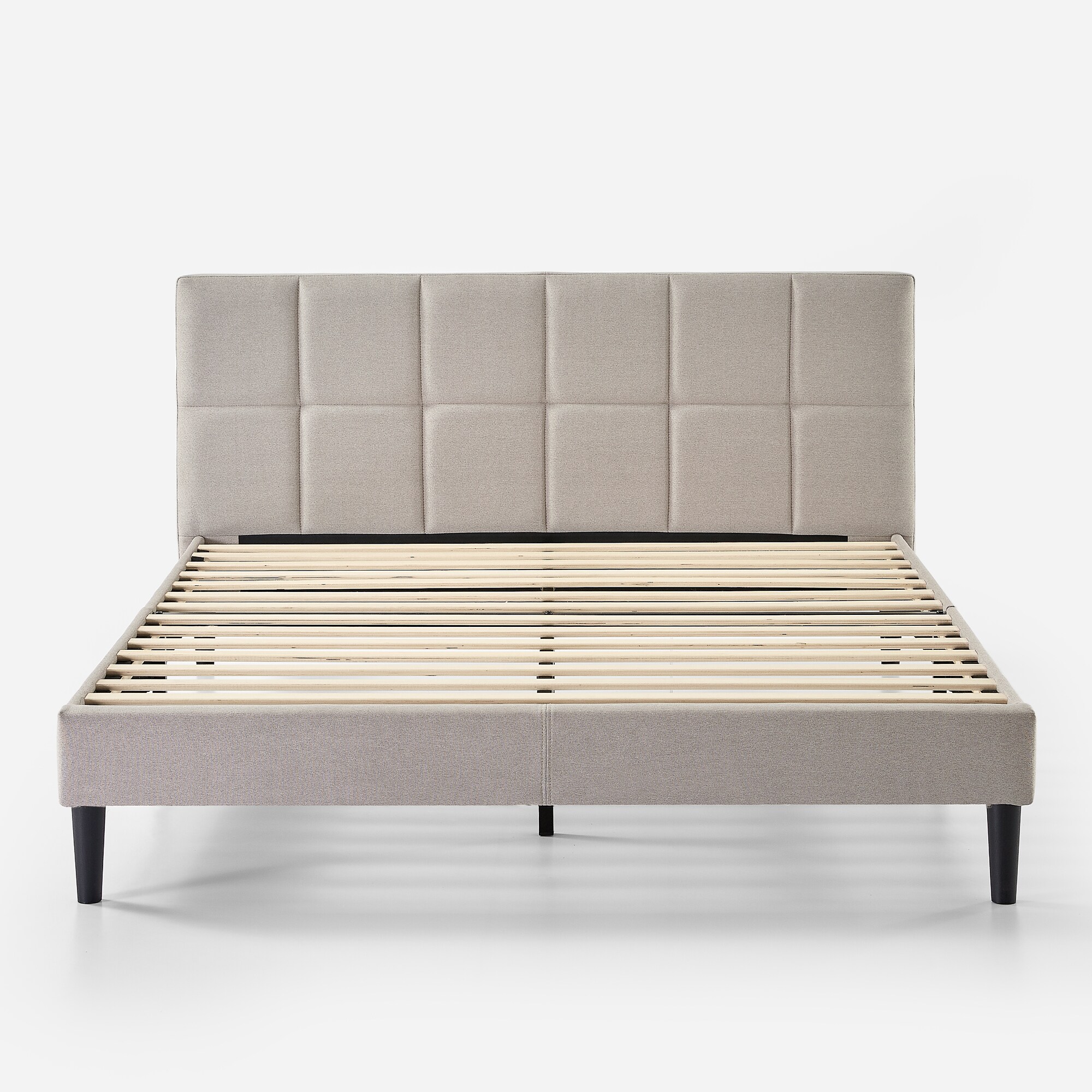 Zinus Beige Full Metal Upholstered Bed SPI-WWLL-G-F at Lowes.com