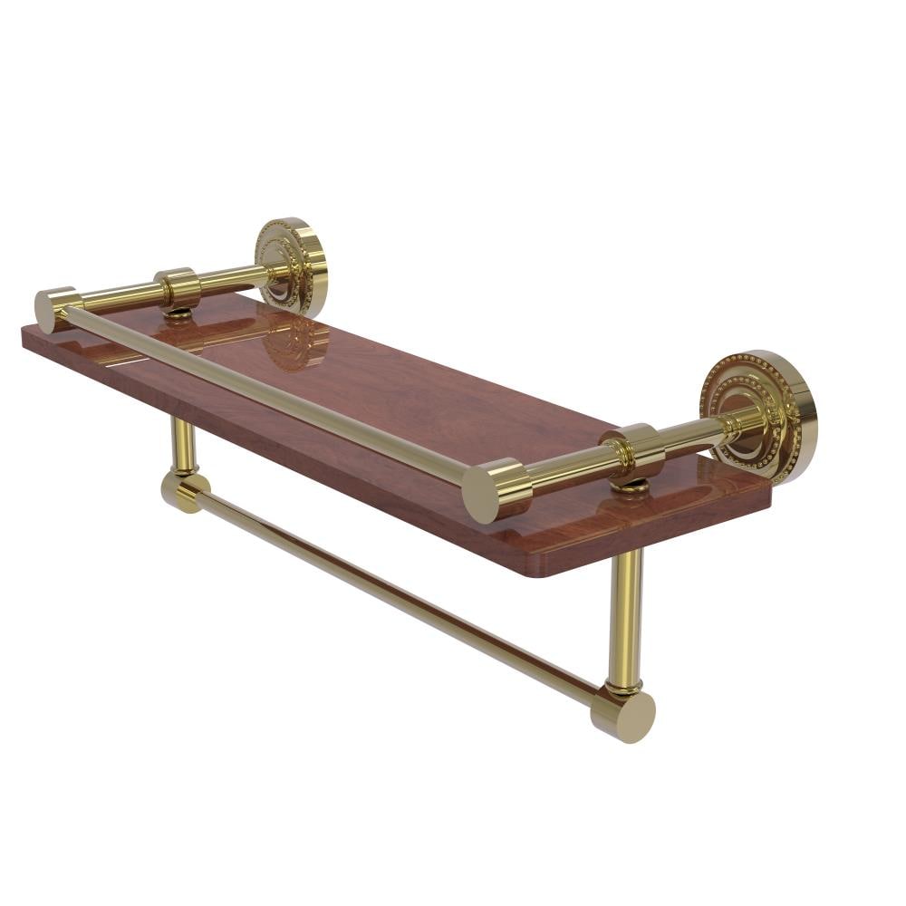 Allied Brass DT-1TB-16-GL-IW-UNL Dottingham Unlacquered Brass Wall mount Bathroom Shelf ( 16-in x 5-in x 5-in )