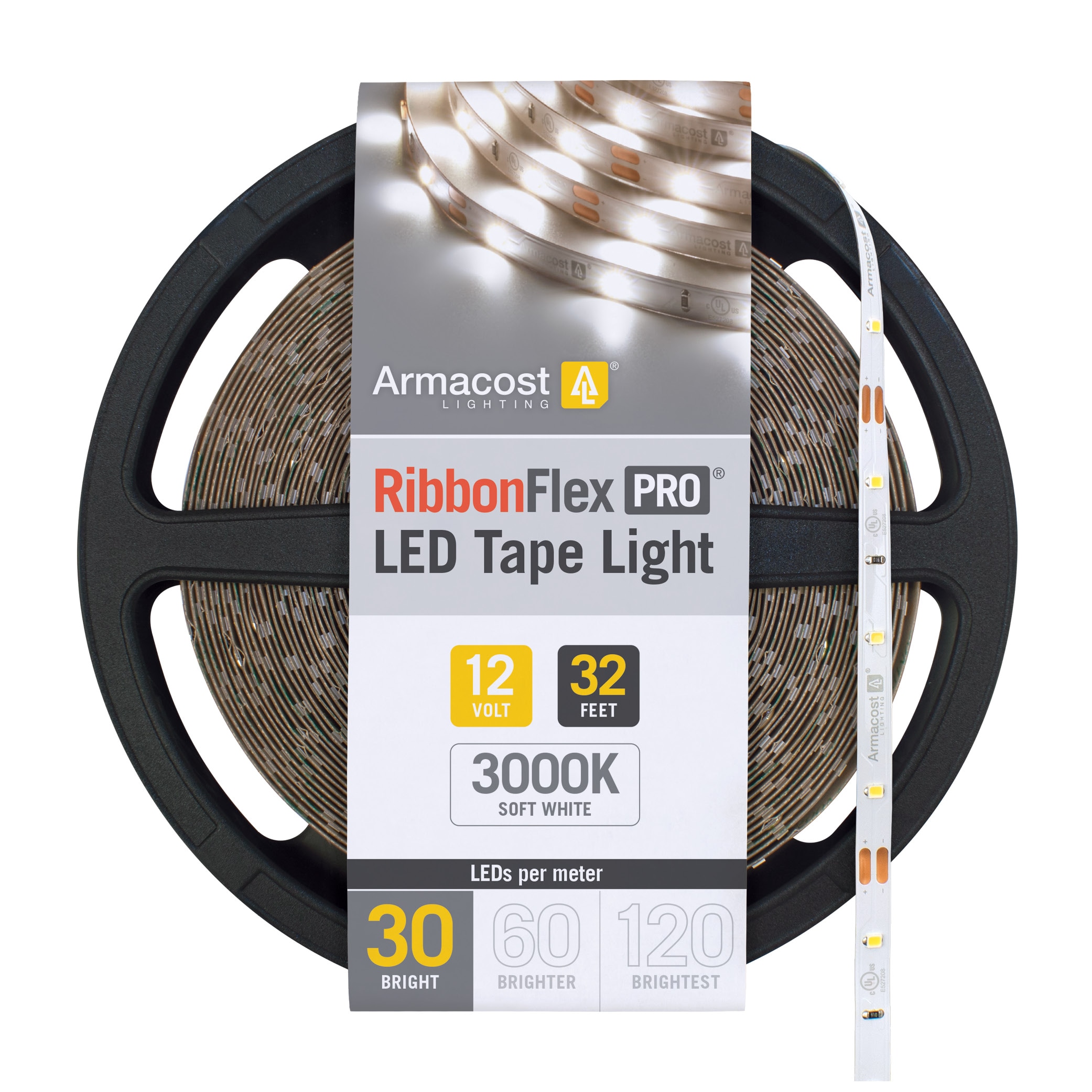 32.8 ft Warm White LED Tape Light with Adhesive Backing