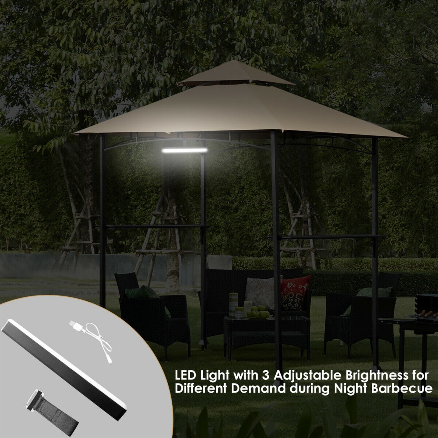 WELLFOR DOJ70423 Wood-Resin-Gazebos - View #3