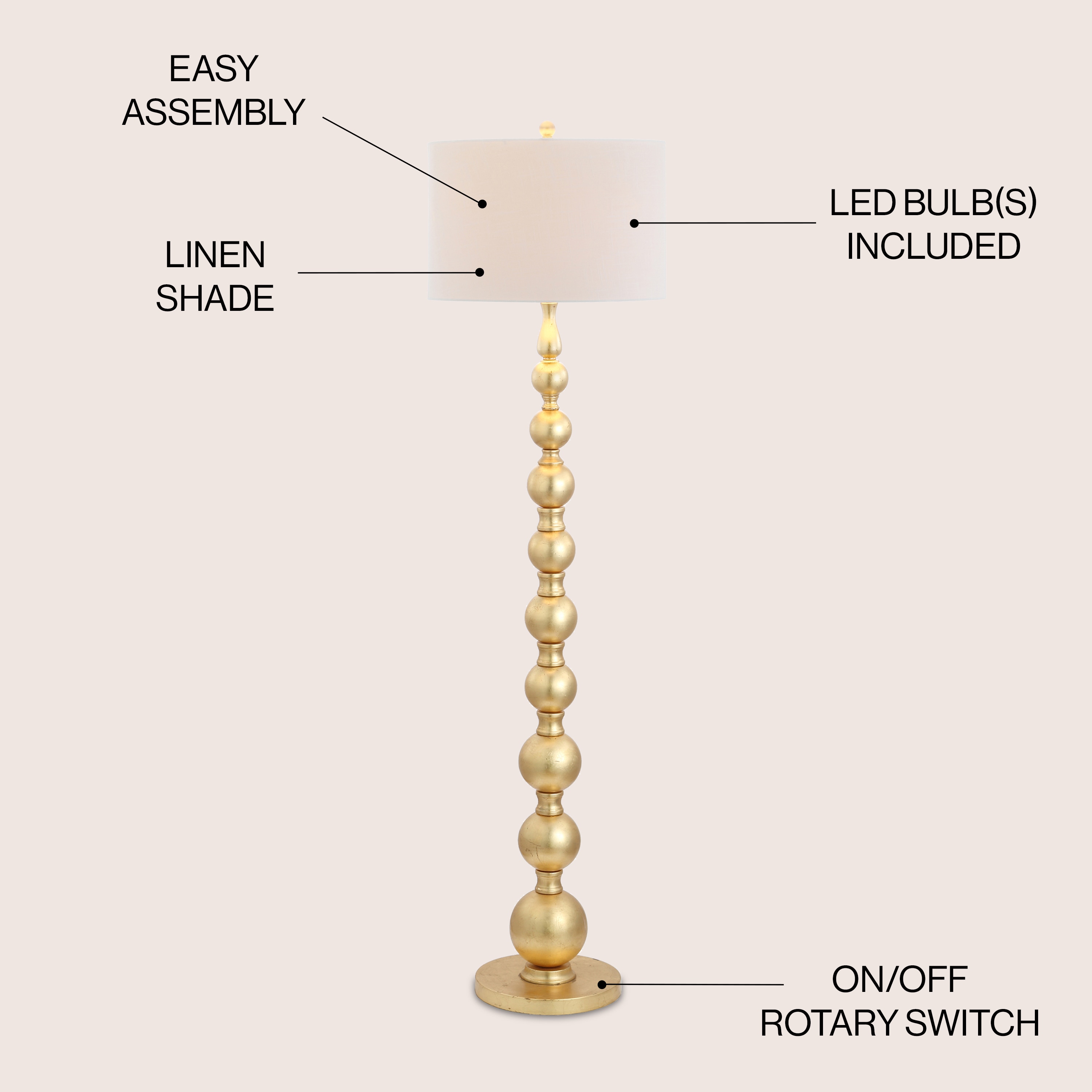 JONATHAN  Y JYL5048A floorlamps - View #2