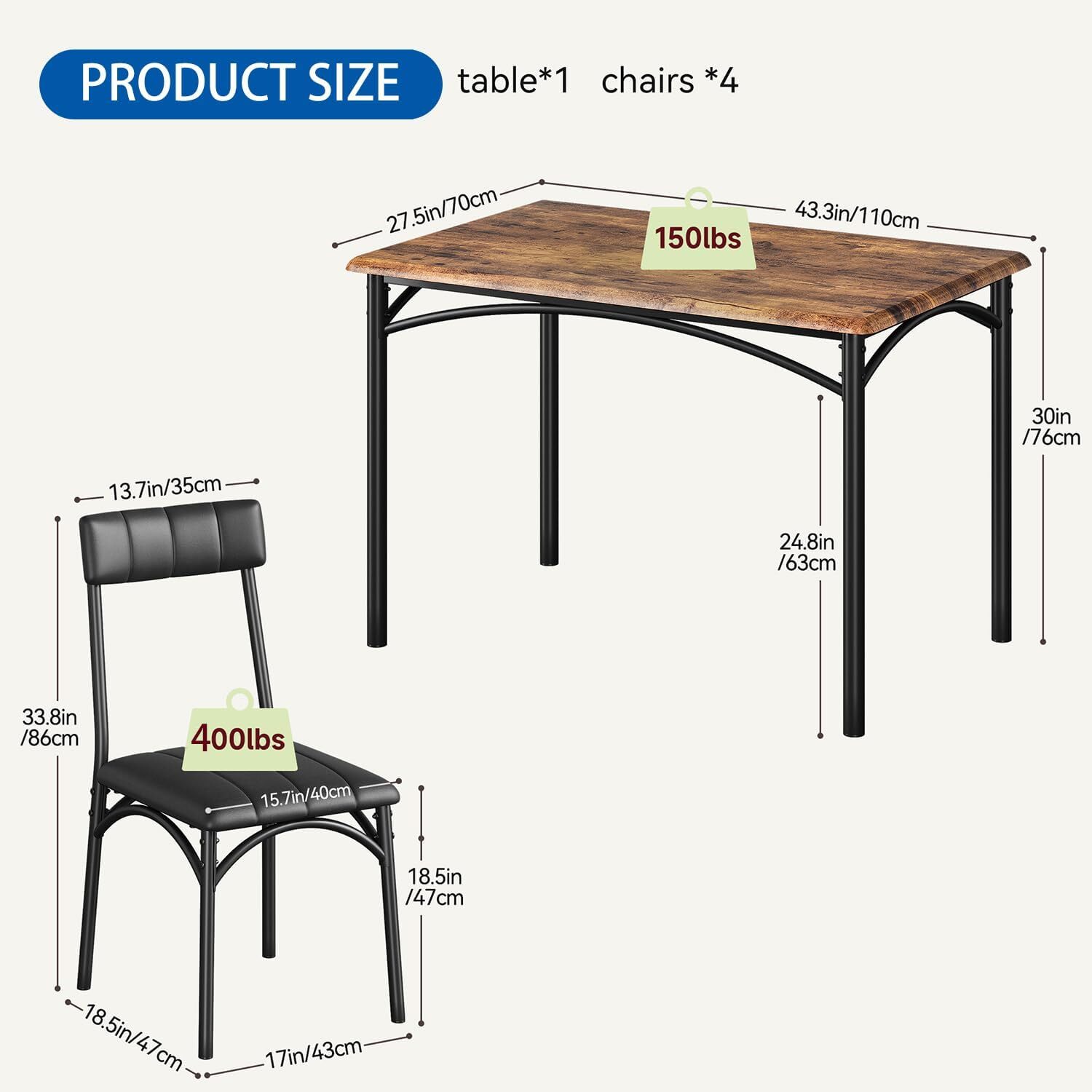 Garvee XSN-PHO-0X725-BR4 Dining-Tables - View #2