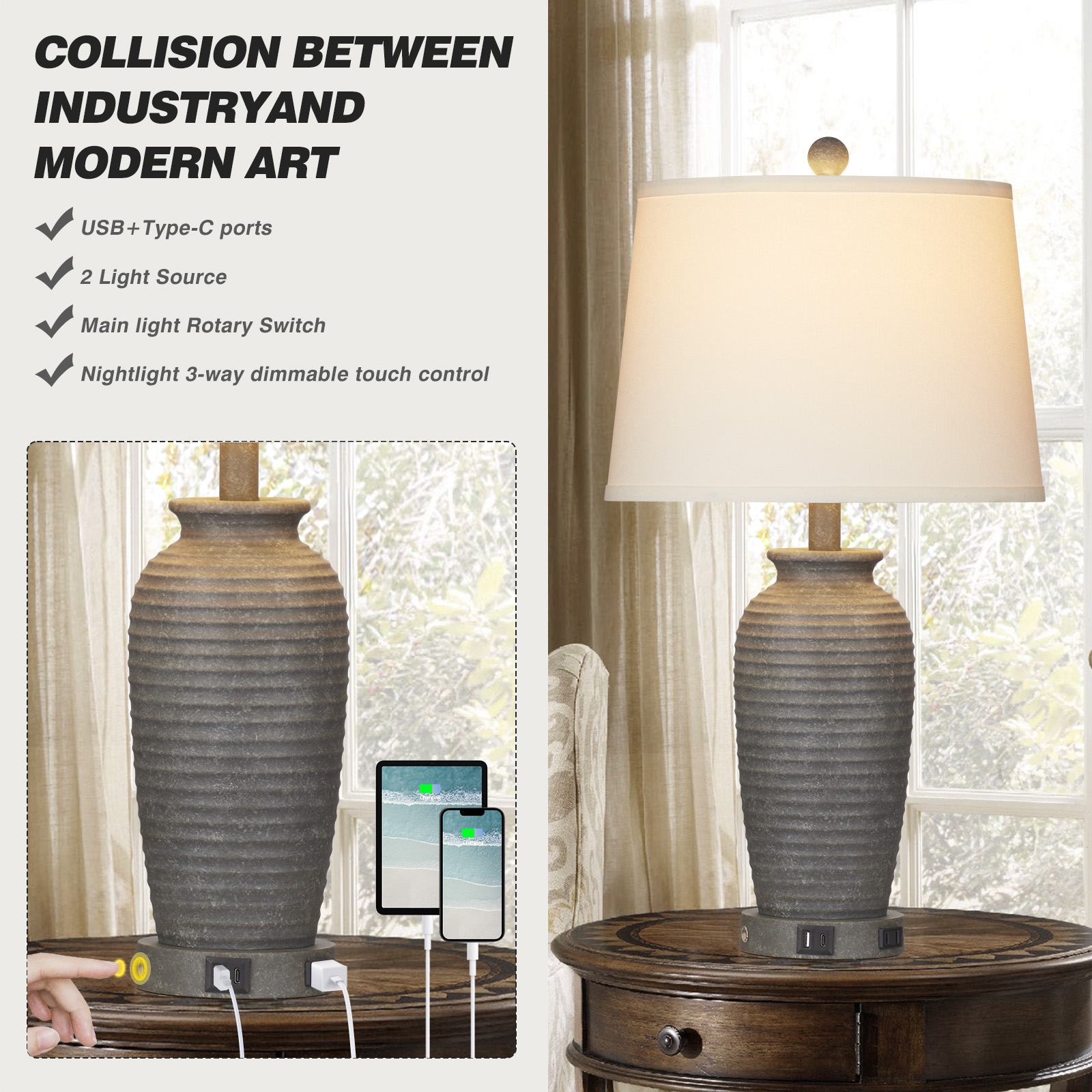 UrFurnishings TD-245 Table-Lamps - View #5
