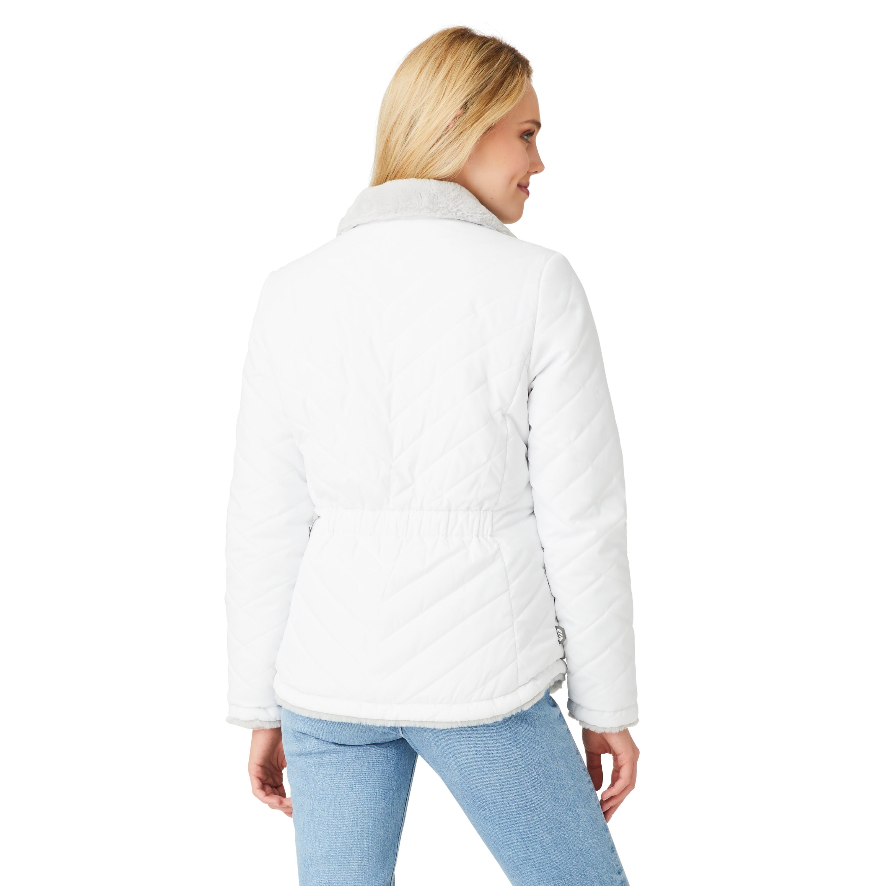 Free Country Women's White Sandshell Polyester Insulated Panel Jacket  (Large) in the Work Jackets & Coats department at