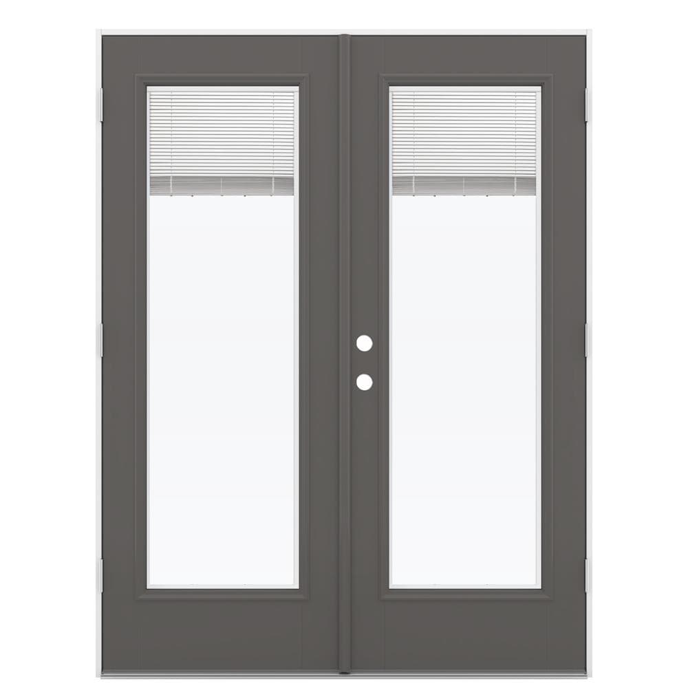 JELD-WEN 60-in x 80-in Blinds Between The Glass Timber Gray Fiberglass