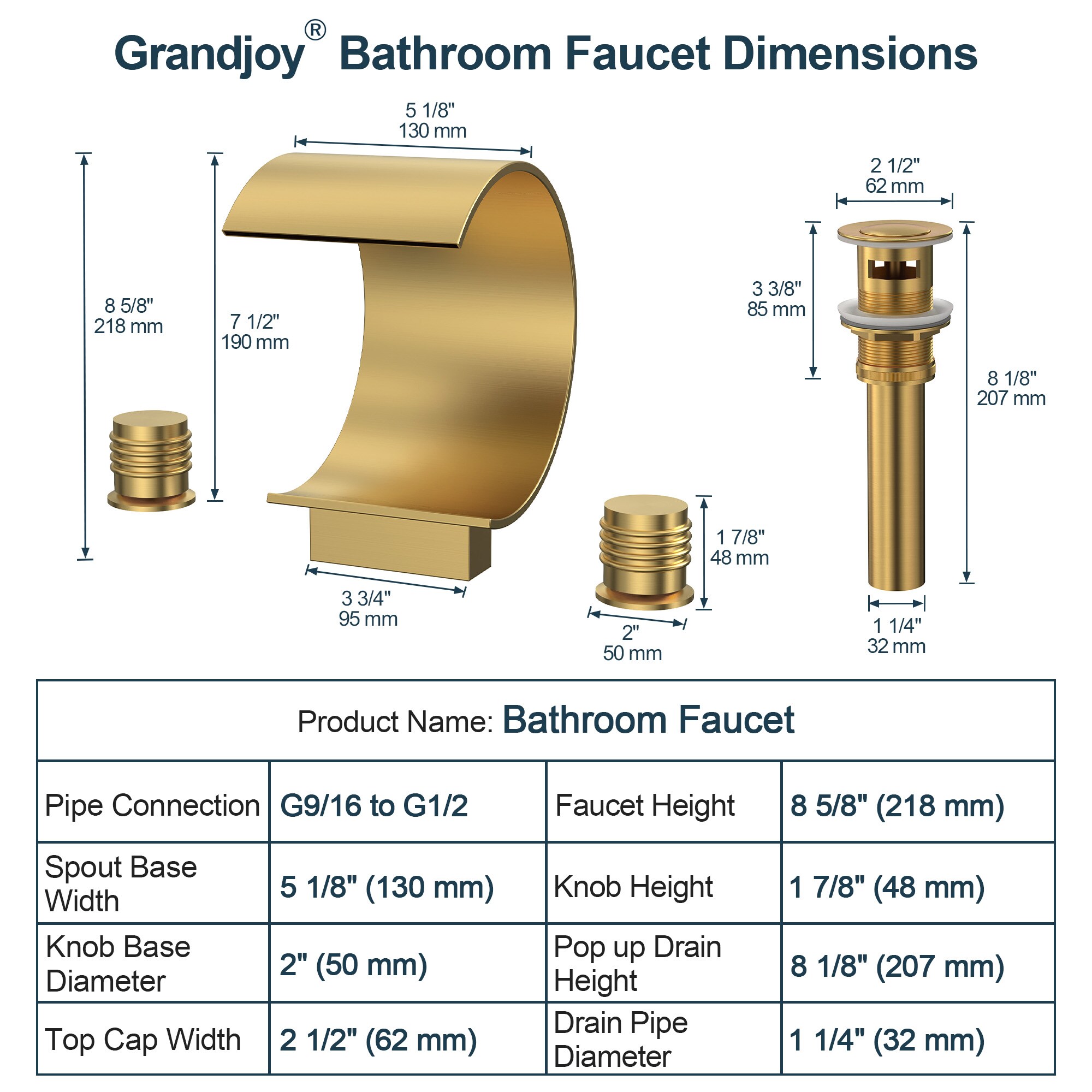 GRANDJOY SGF11GJ-52BG Lavatory-Faucets - View #10