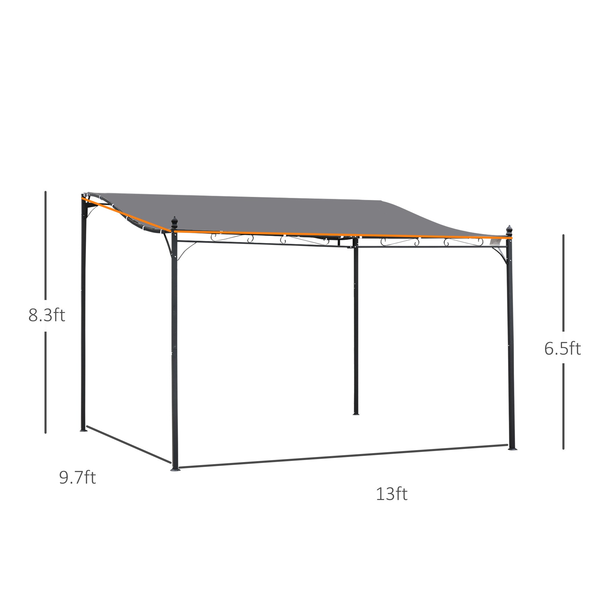 Outsunny 84C-038V01GY Wood-Resin-Gazebos - View #3