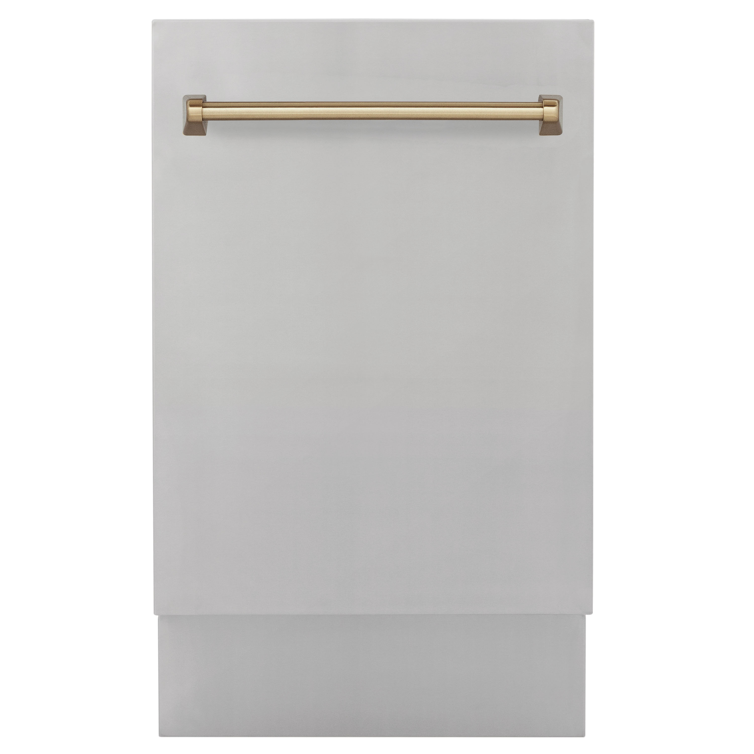 ZLINE KITCHEN & BATH DWVZ-304-18-CB Autograph Edition 18-in Top Control Built-in Dishwasher With Third Rack ( Stainless Steel Tub with Stainless Steel Panel and Champagne Bronze Handle ) ENERGY STAR, 51-Decibel Standard Sound Level