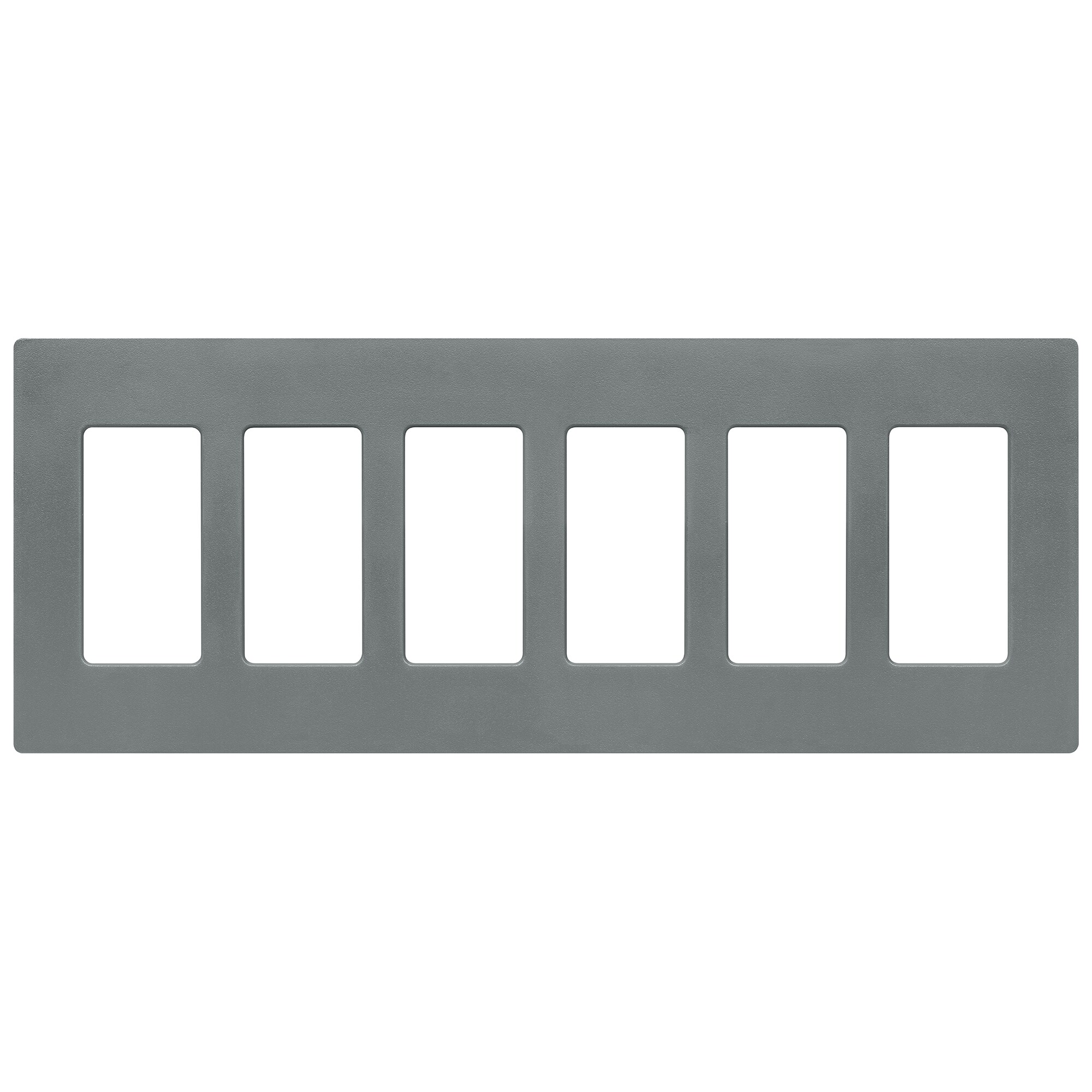 Lutron SC-6-SL Claro 6 -Gang Standard Size Slate Plastic Indoor Screwless Decorator Wall Plate
