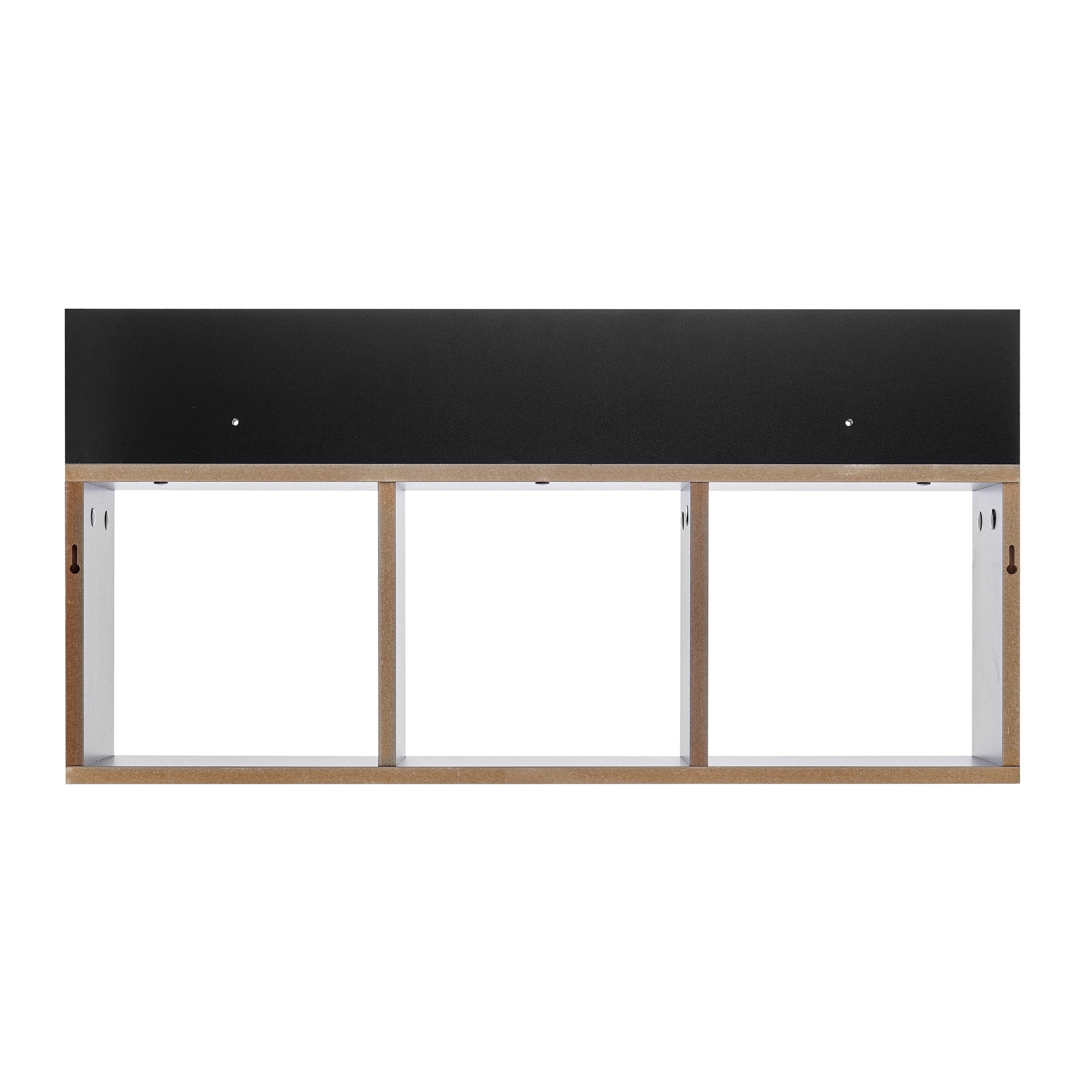 Black MDF 34" Floating Cube Wall Shelf with Display Ledge