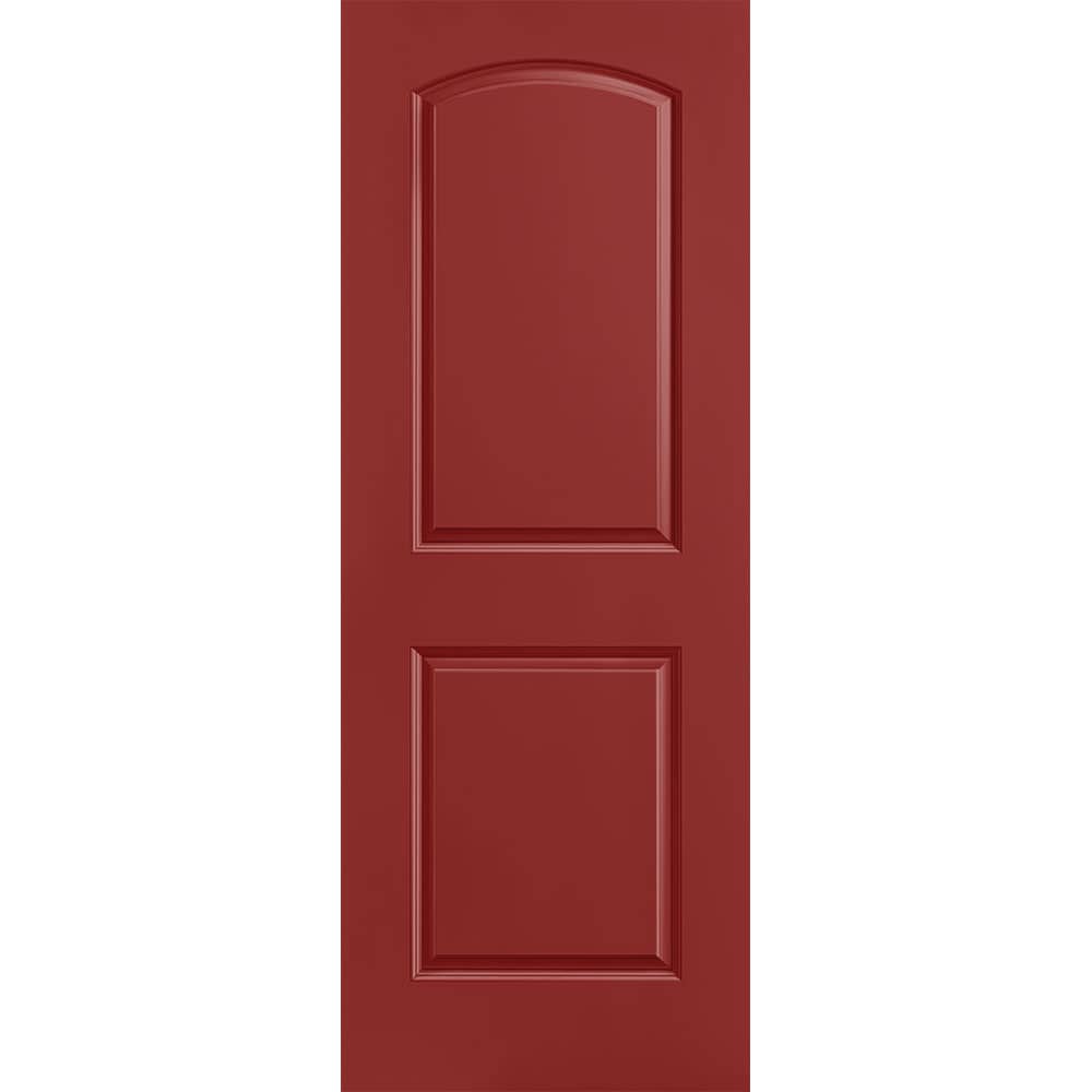 Masonite 1317732 Roman 30-in x 80-in Barn Red 2-panel round top Smooth Solid core Prefinished Molded composite Slab Door