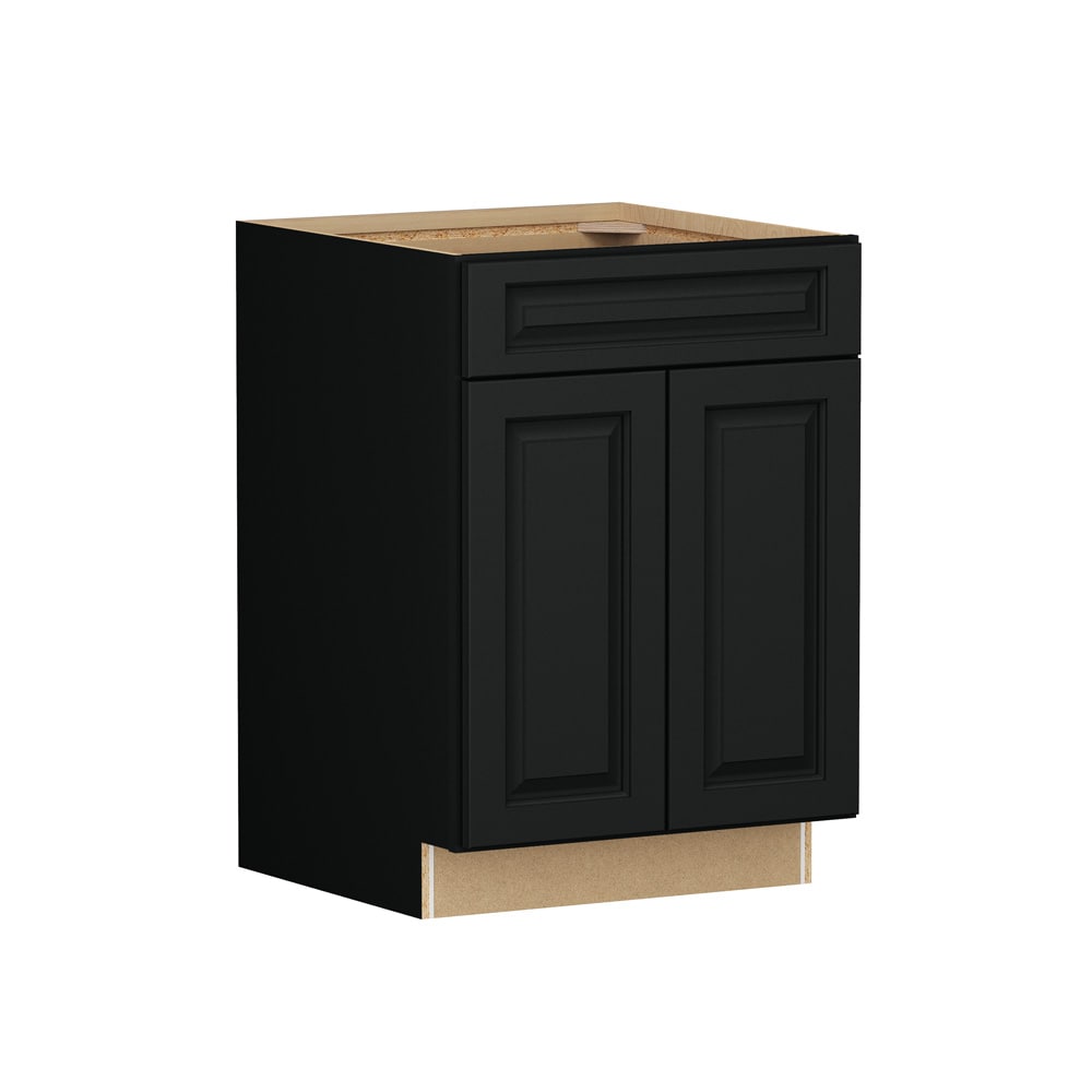 Shenandoah Stemson 24-in W x 34.5-in H x 24-in D Black Painted Sink Base Fully Assembled Cabinet Raised Panel Raised panel
