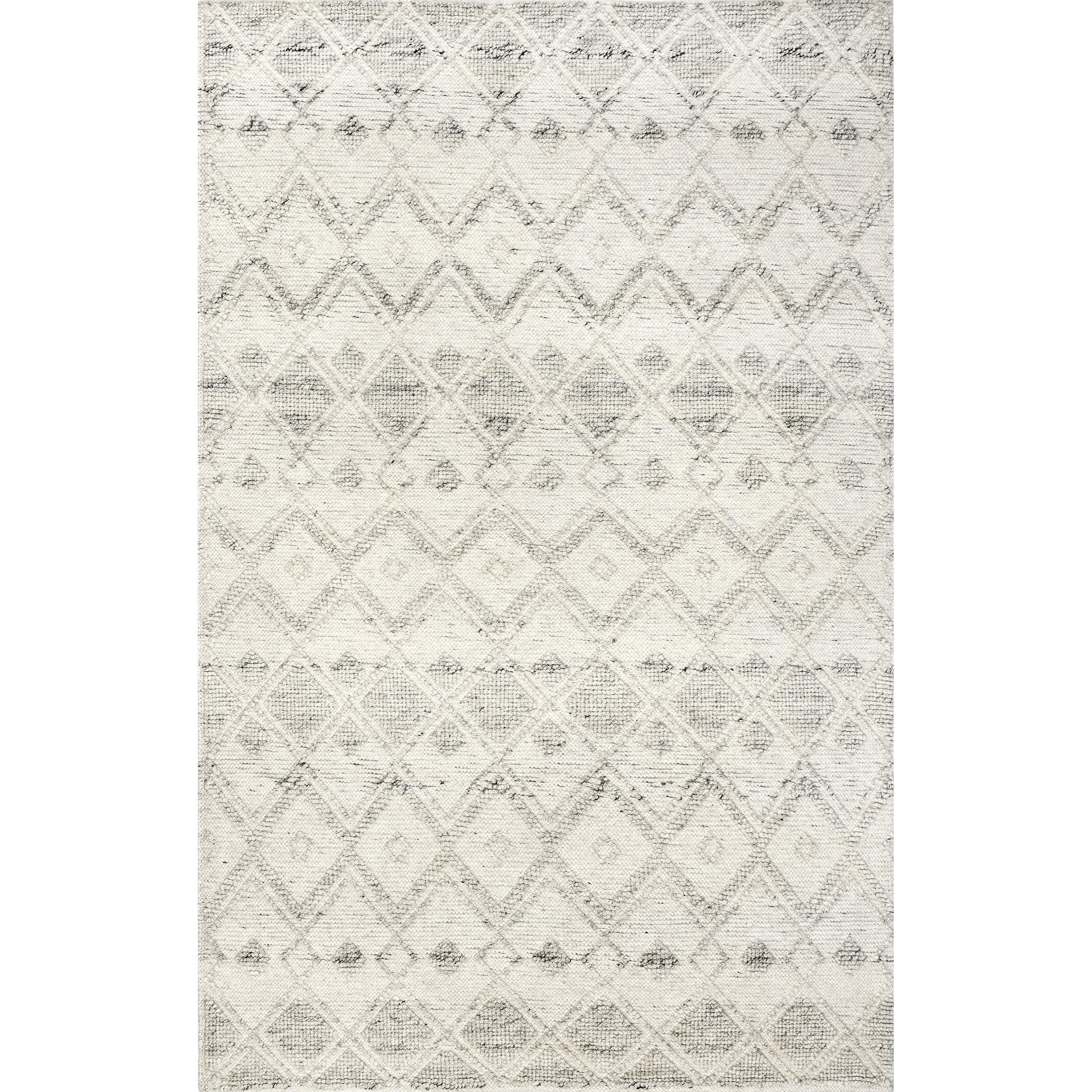 nuLOOM 8 x 10 Wool Ivory Indoor Geometric Area Rug in the Rugs ...