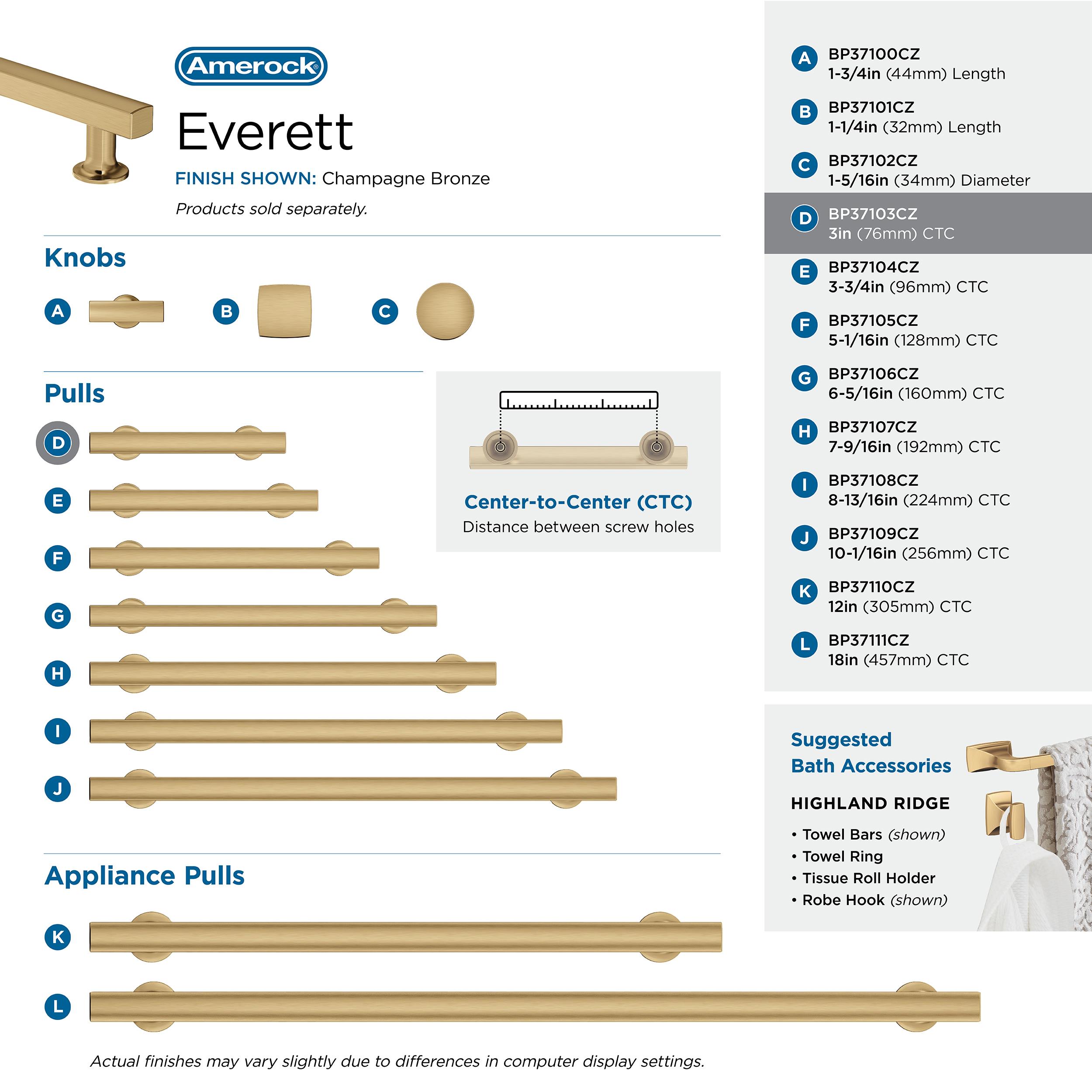 Amerock BP37103CZ Cabinet-Pulls - View #6