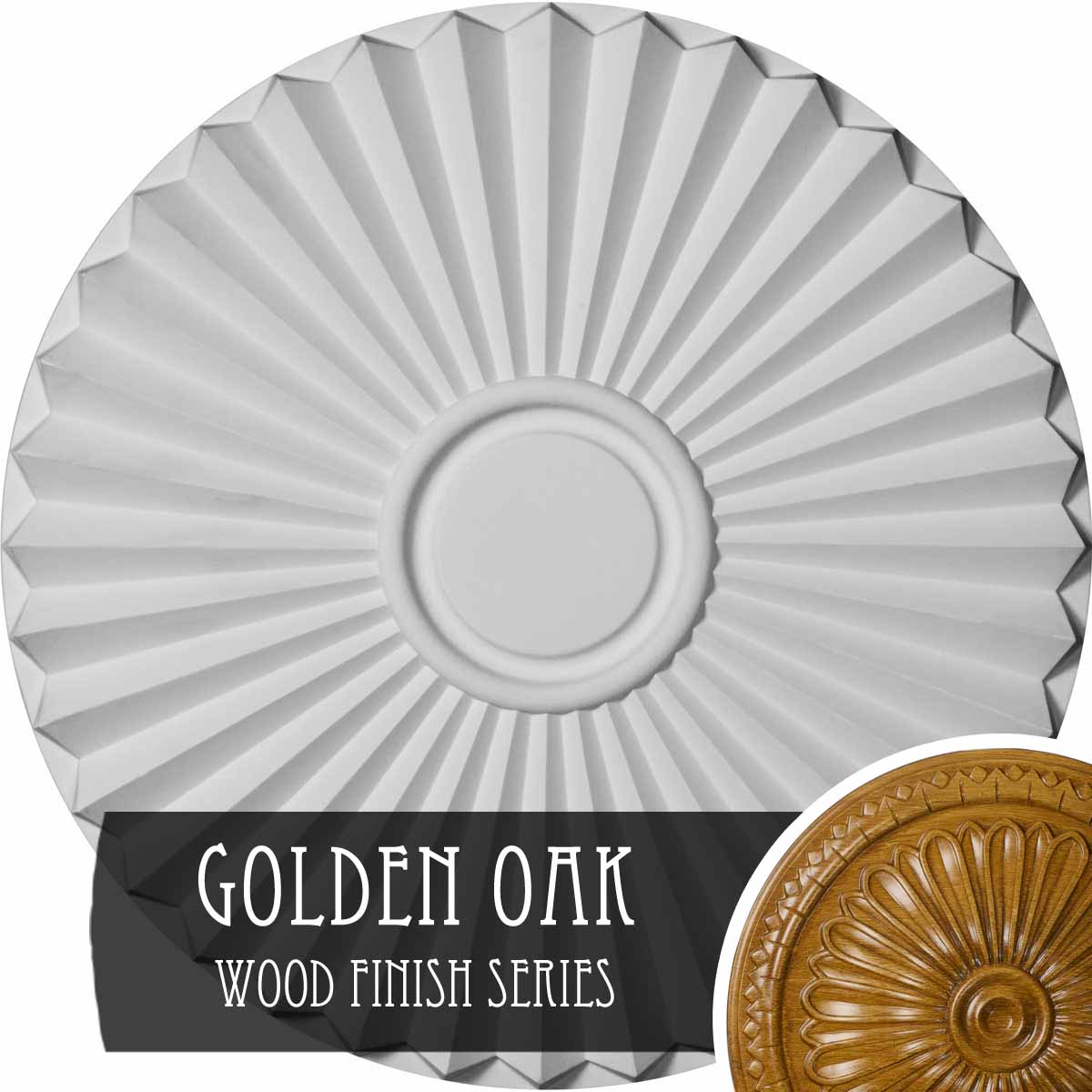 Ekena Millwork CM20SHGOS Shakuras 19.75-in W x 19.75-in L Golden Oak Polyurethane Ceiling Medallion