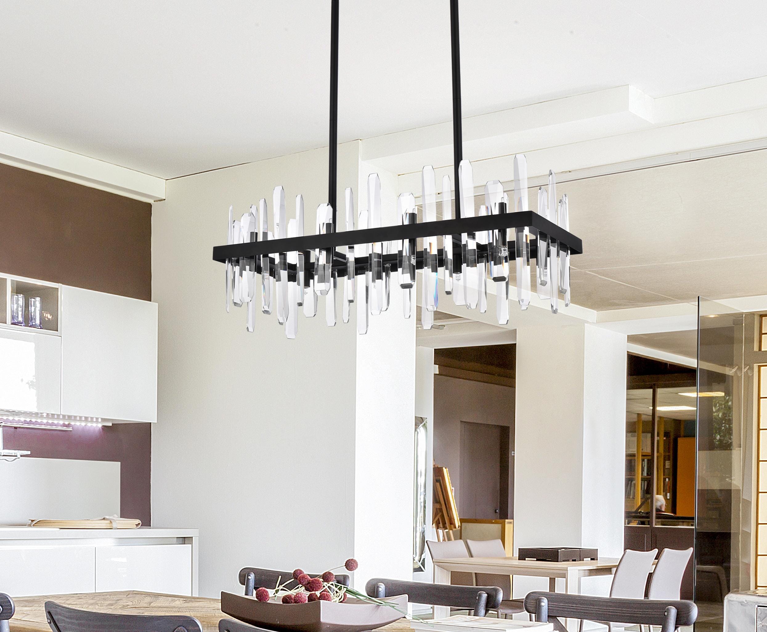 Serena Modern Black Crystal 16-Light Chandelier with Dimmable Feature