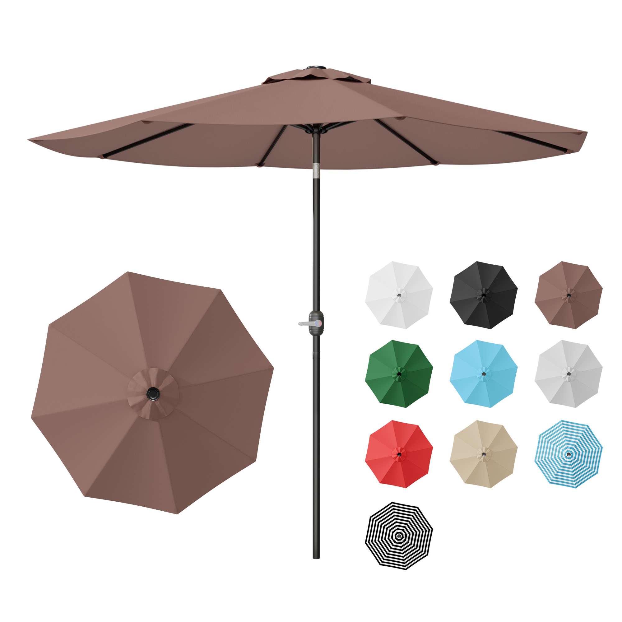 Patiowell - 10-ft Iron Brown Crank Cantilever Patio Umbrella