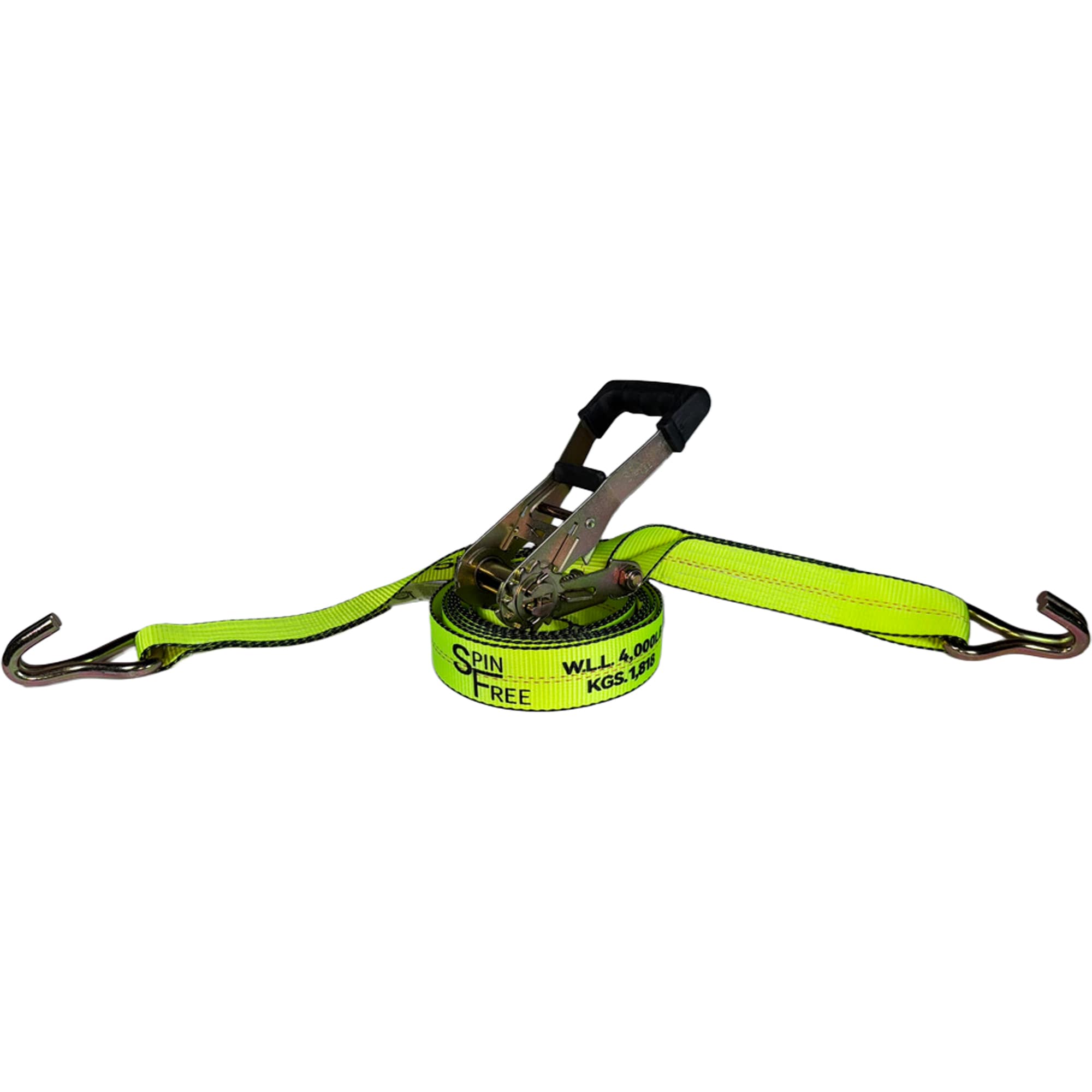 The Ratchet Depot 2-in x 30-ft Spin Free Ratchet Strap 12,000-lb Break Strength High Visibility #SF-RGH5030WH-1PK