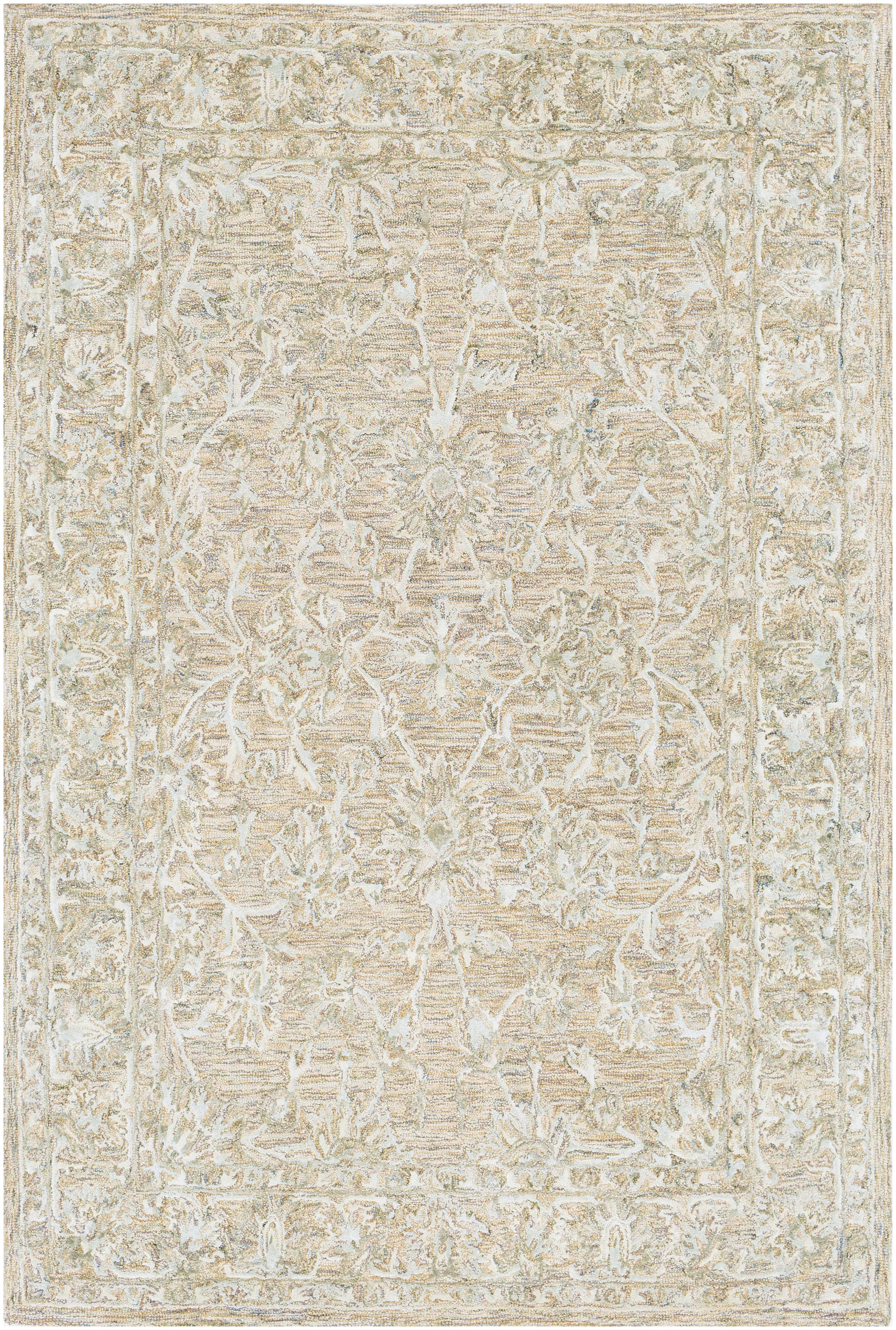 Livabliss SBY1000-576 Shelby 5 x 8 (ft) Tufted Wool Tan Rectangular Indoor Medallion Oriental Area rug