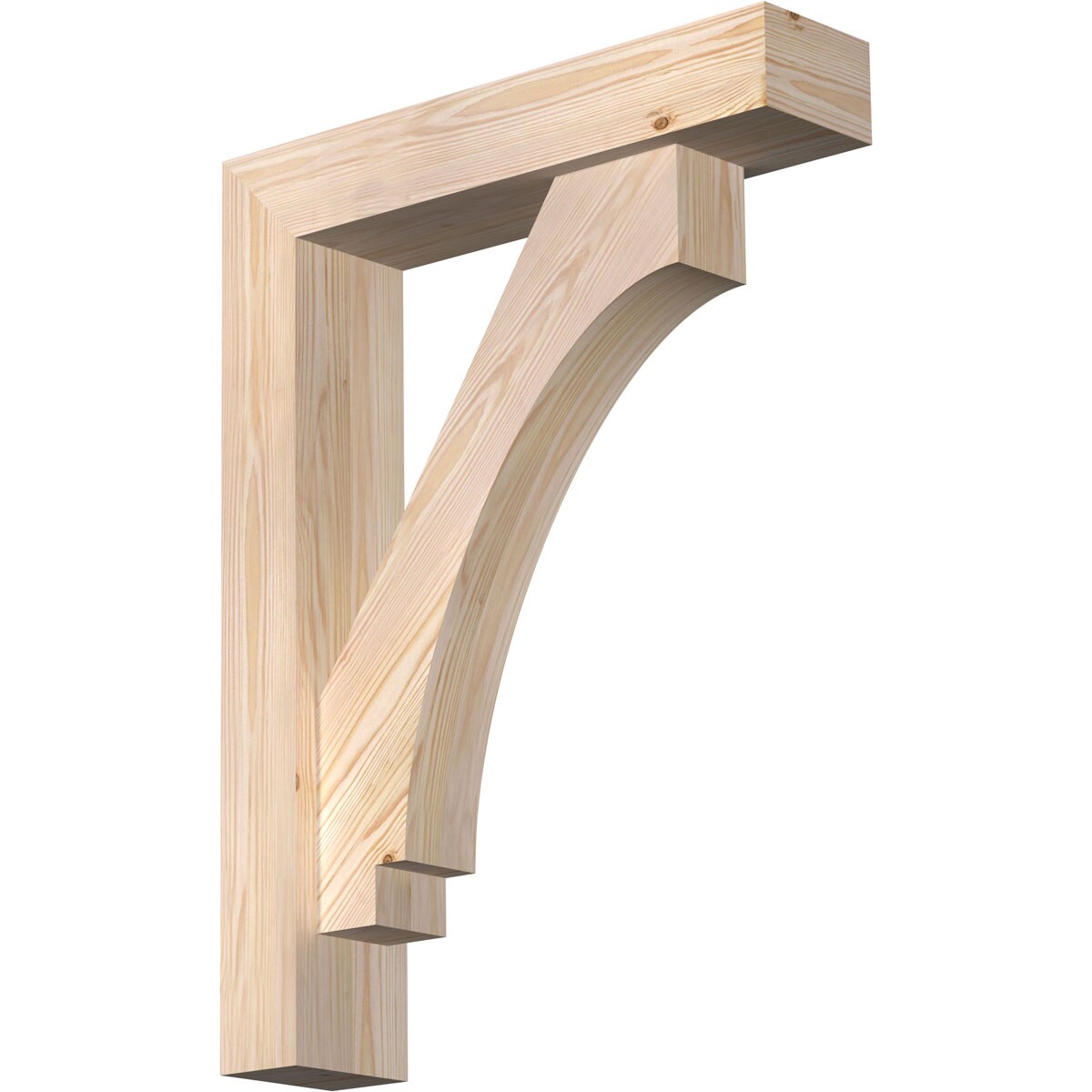 Ekena Millwork 1462947 Imperial Block Smooth Bracket with Offset Brace 5-1/2-in x 24-in x 32-in Douglas fir Brown Wood Standard bracket