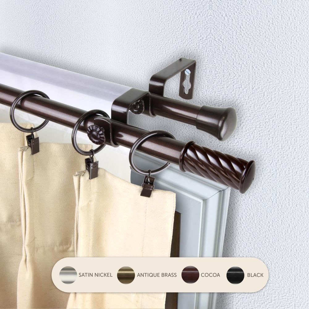 13/16-in Simmons 48-in to 84-in Cocoa Steel Double Curtain Rod in Brown | - Hart & Harlow L4736-487