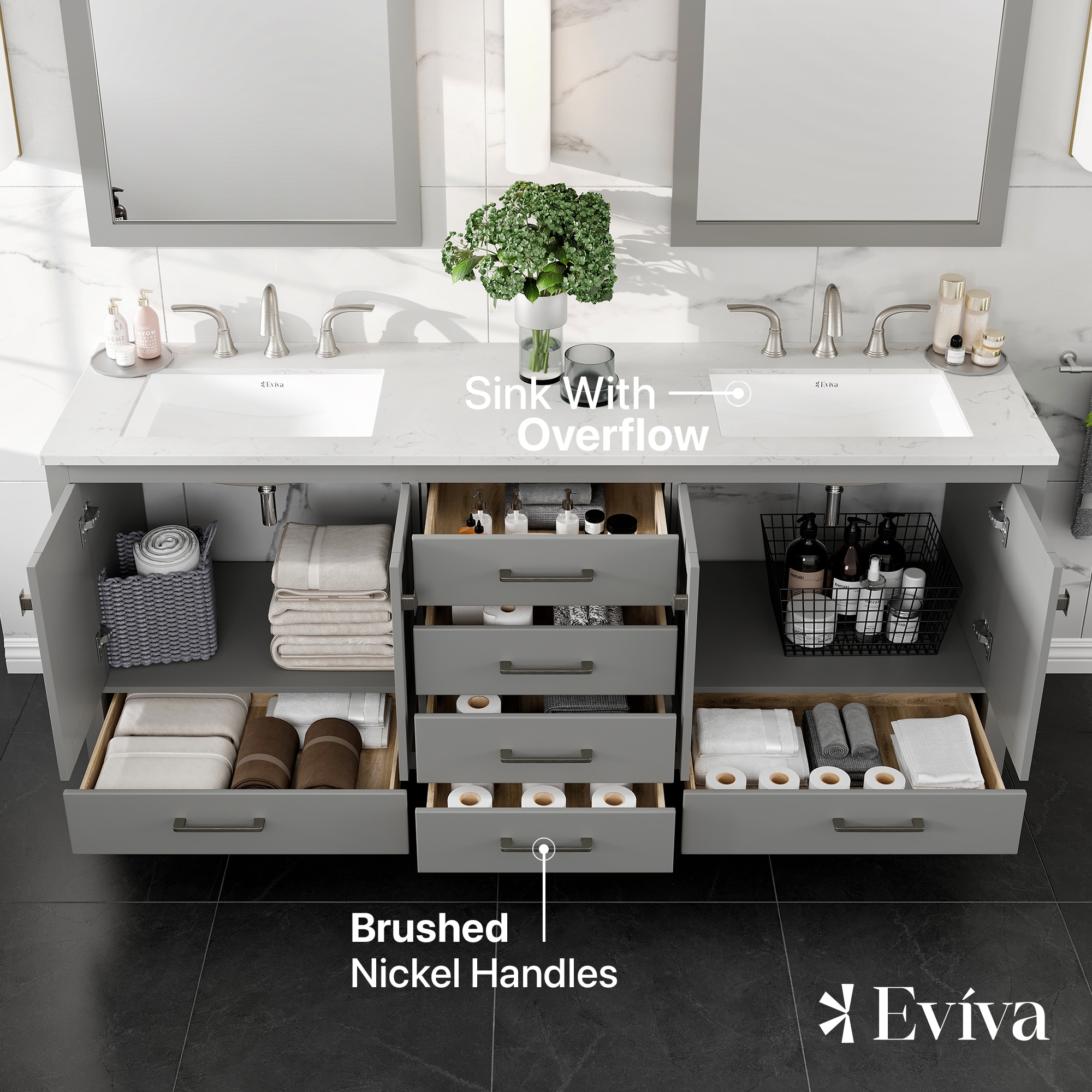 Eviva EVVN412-78GR-Q Bath-Vanity-Combo - View #3