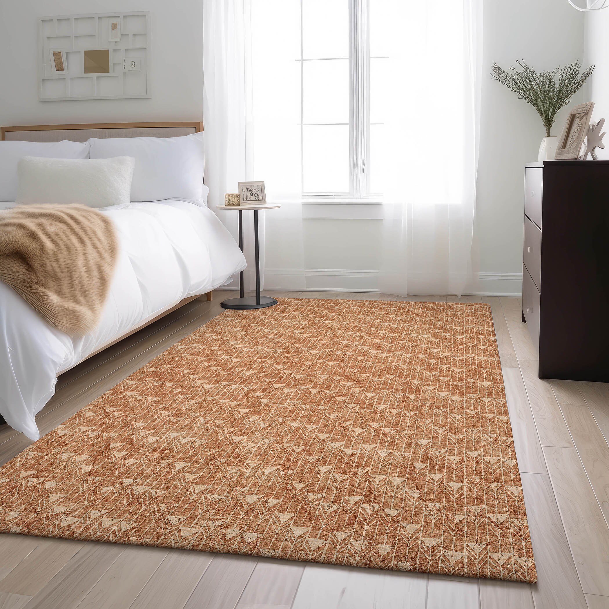 Addison Rugs AMF556BR20X30 Mayfield AMF556BR 2 x 3 (ft) Loomed Polyester Brown Rectangular Indoor Geometric Machine washable Area rug