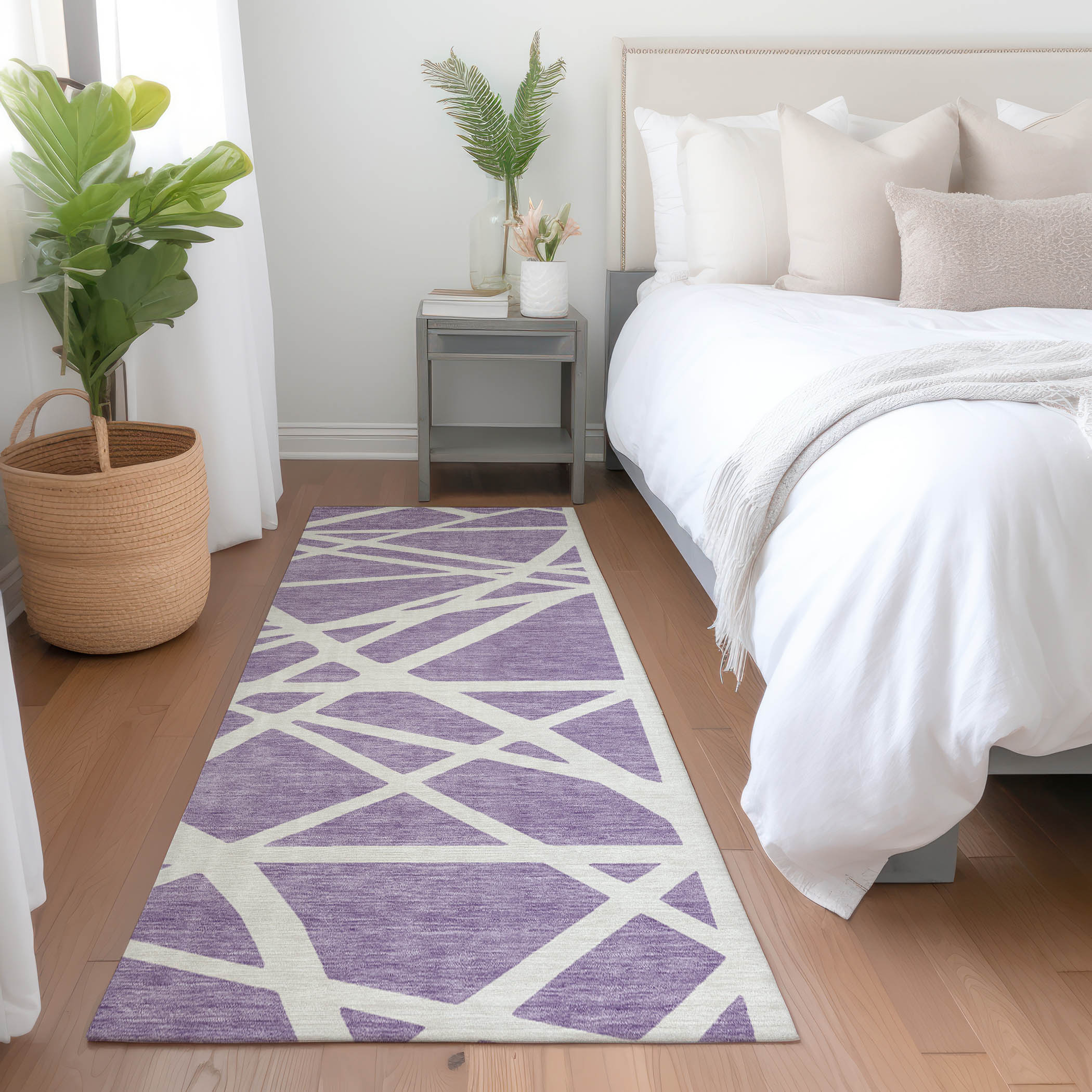 Addison Rugs ACN1040LV2X8 Chantille ACN1040LV 2 x 7 (ft) Polyester Lavender Rectangular Indoor/Outdoor Geometric Machine washable Runner rug