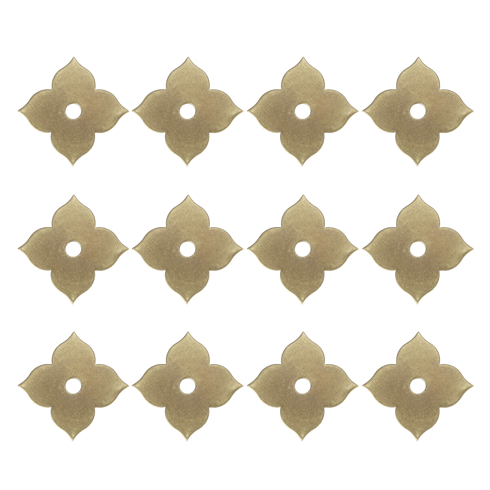Unique Bargains 12pcs Cabinet Knob Backplate 1.69 Inch Lucky-Clover Shape Brass Backplate Washers Classical Furniture Decoration Gasket for Cabinet Drawer Cupboard Doors Hardware(Bronze Tone)
