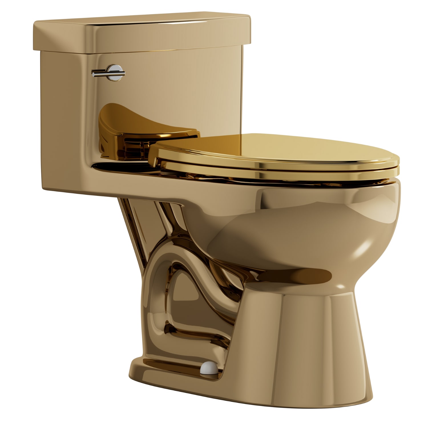 Be UnWhite LSBU02T01 Gold Elongated Chair height 12-in Rough-In 1.28 GPF Single Slow Close Feature 1-piece Toilet