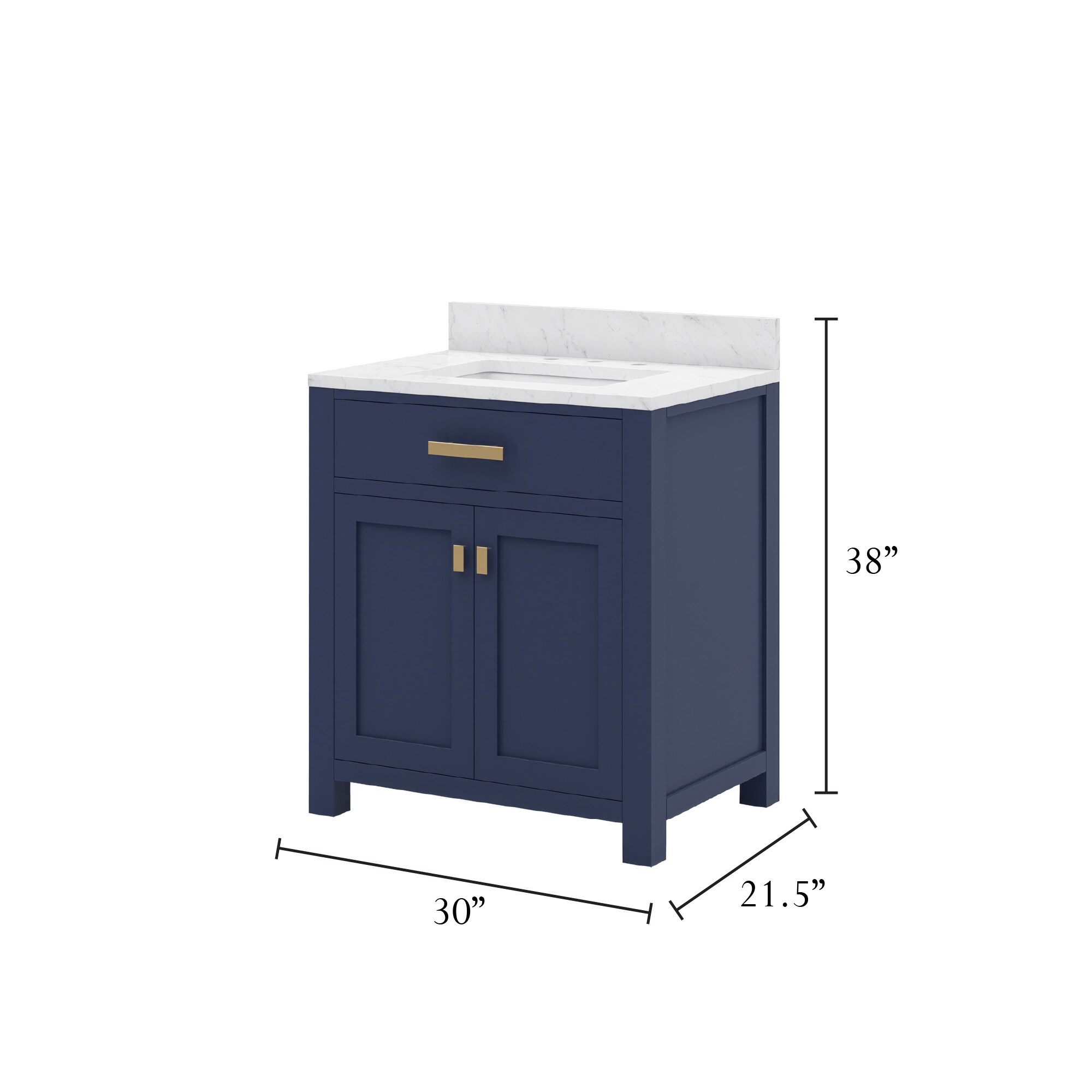 Water Creation Madison 30-in Monarch Blue Undermount Single Sink ...