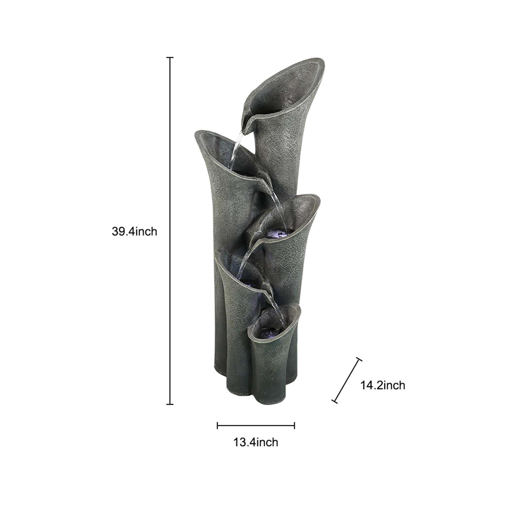 Watnature 39.4-in H Resin Outdoor Fountain Statue Pump Included in the ...