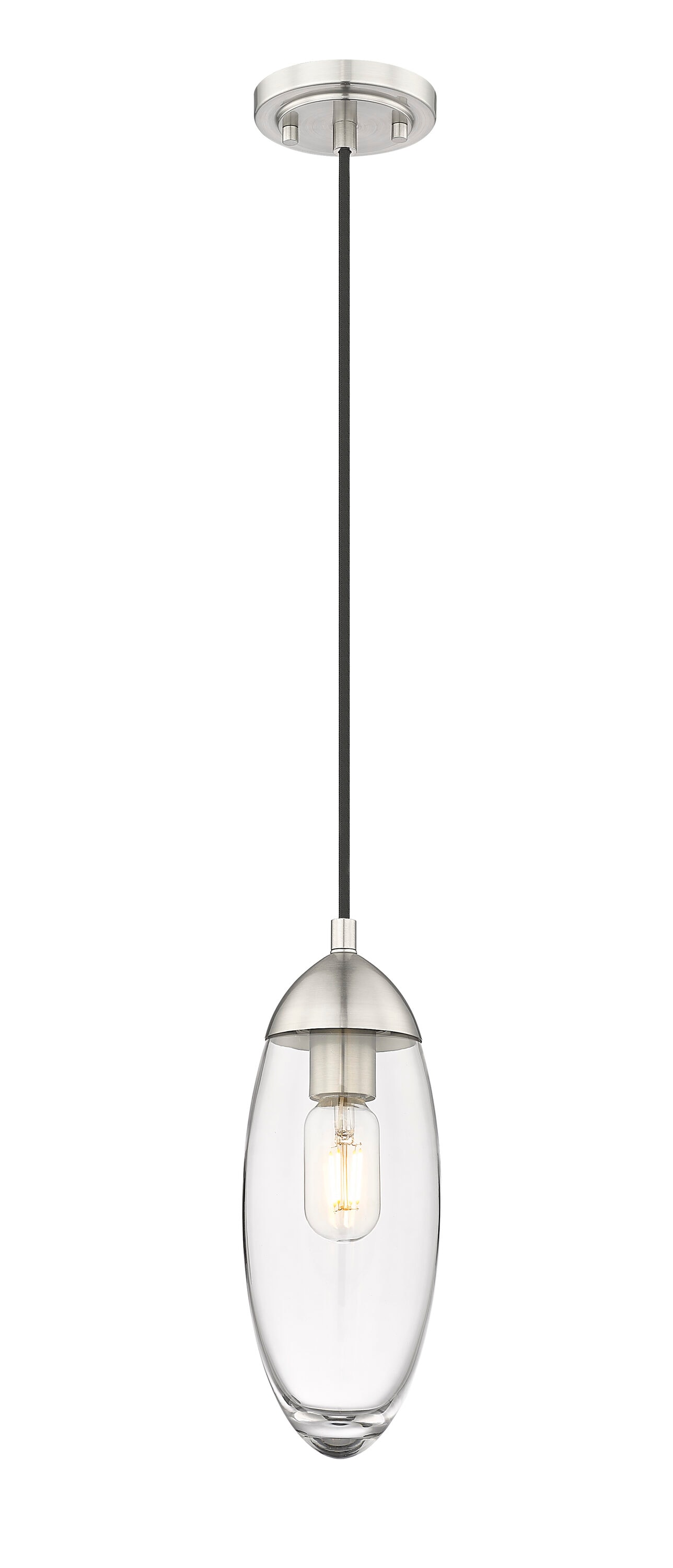 Arden Brushed Nickel Teardrop Glass Pendant Light