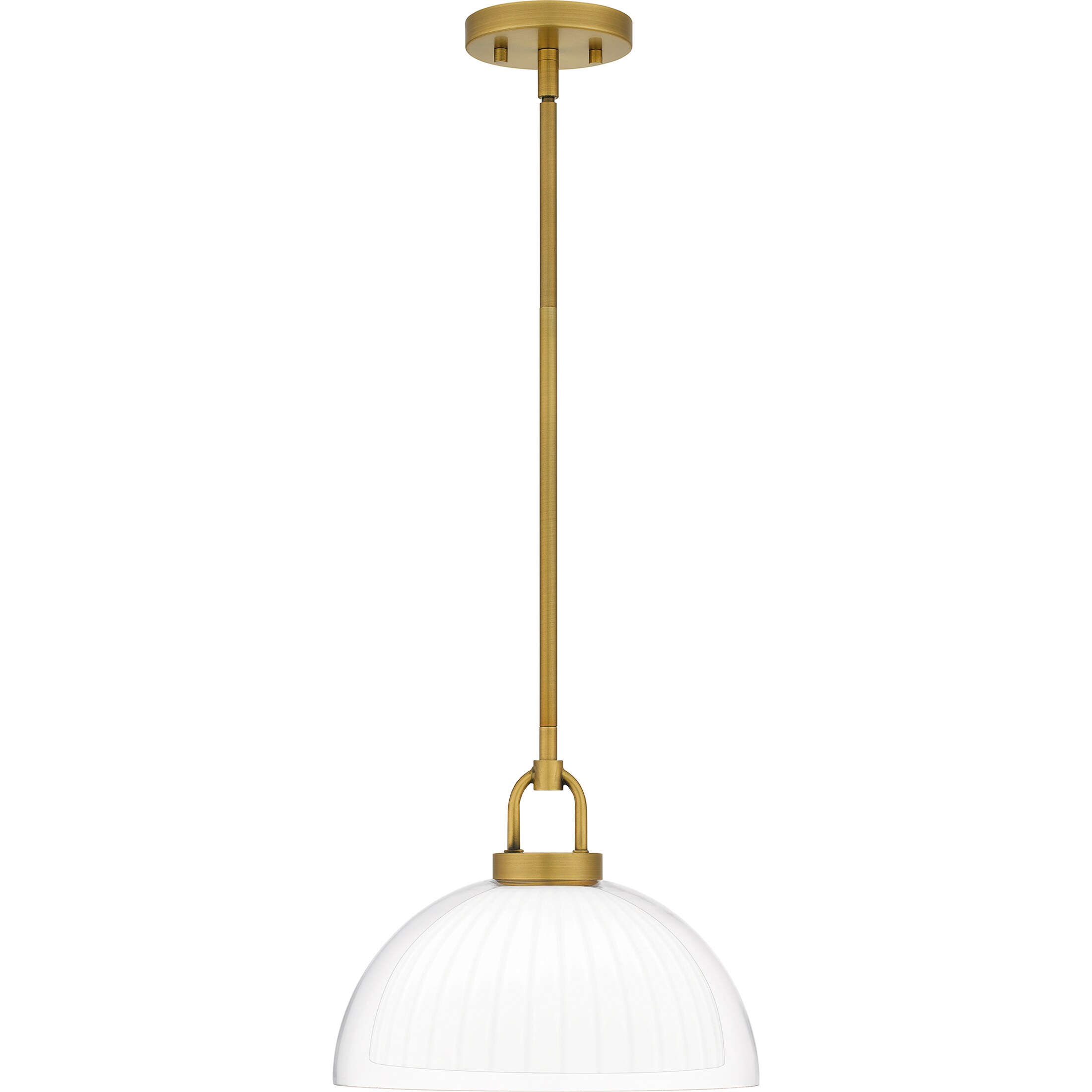 Jansen 12" Brushed Gold Pendant Light with Glass Shade