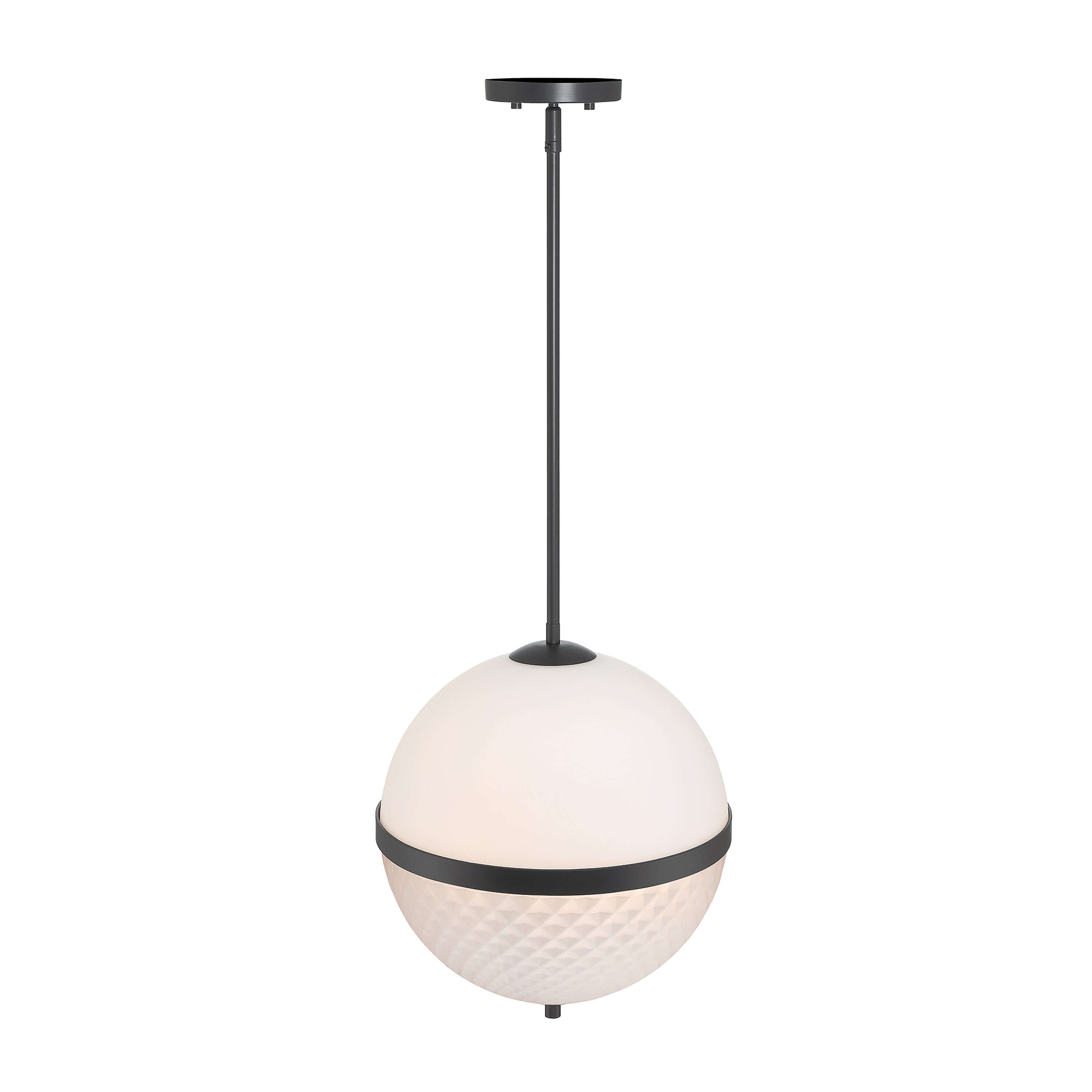 Dia Matte Black and Brass Glass Pendant Light