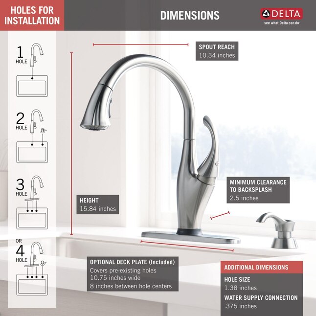 Delta Addison Touch2O Arctic Stainless 1-Handle Deck-Mount Pull-Down Touch Kitchen Faucet (Deck Plate Included) Delta Addison Touch2O Arctic Stainless 1-Handle Deck-Mount Pull-Down Touch Kitchen Faucet (Deck Plate Included)