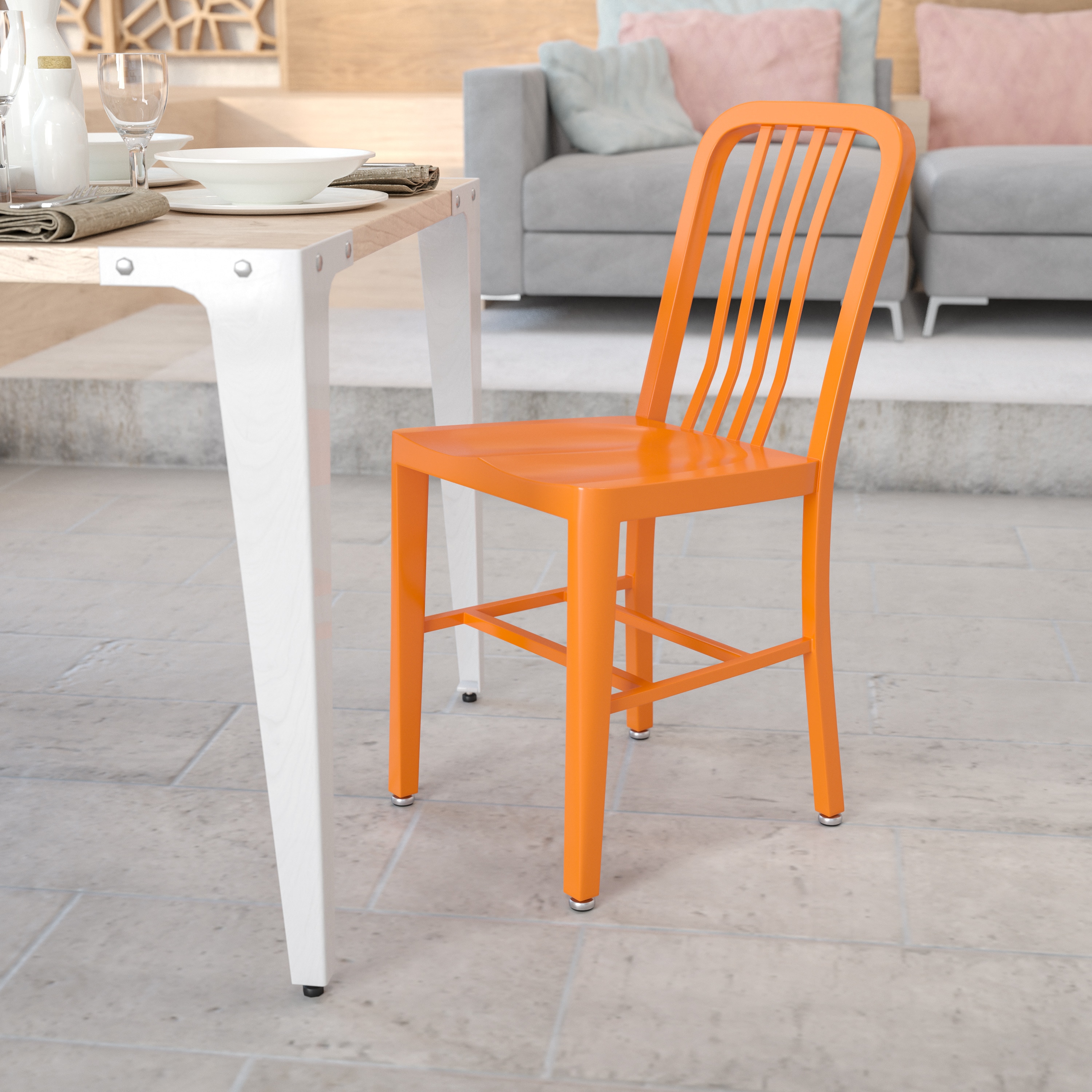 Flash Furniture 889142059745 Gael Contemporary/Modern Dining Side Chair (Metal Frame)