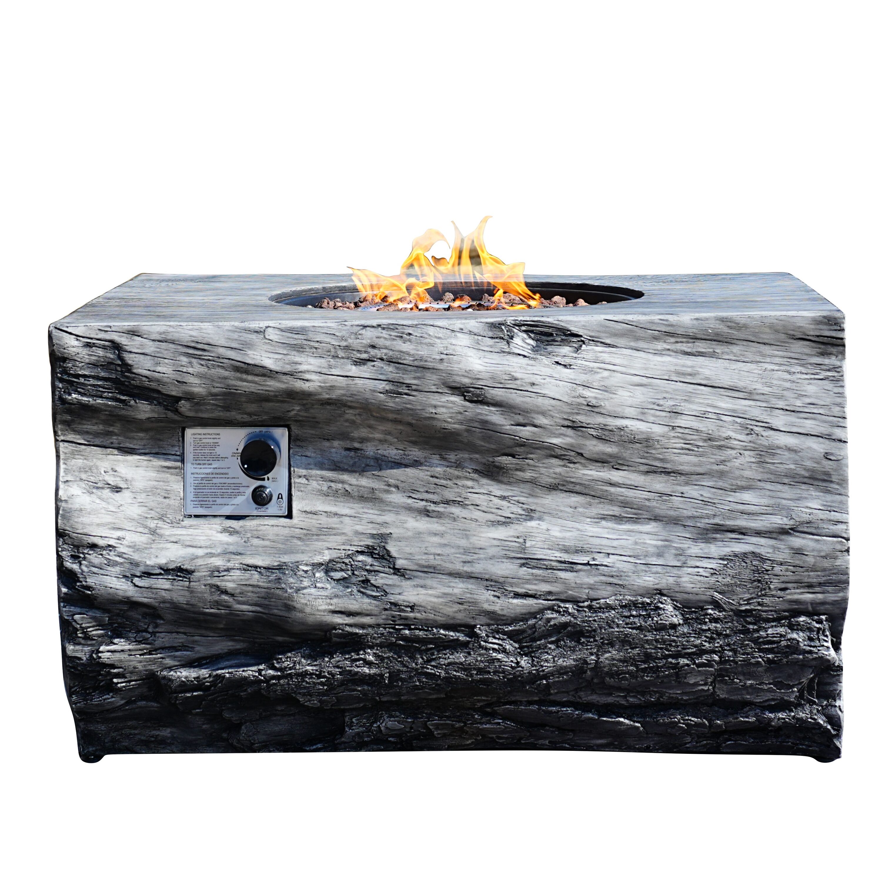 Direct Wicker DWG-2170-GR 36.5-in W 50000 Maximum BTUs Iron Rectangle Liquid propane Fire pit